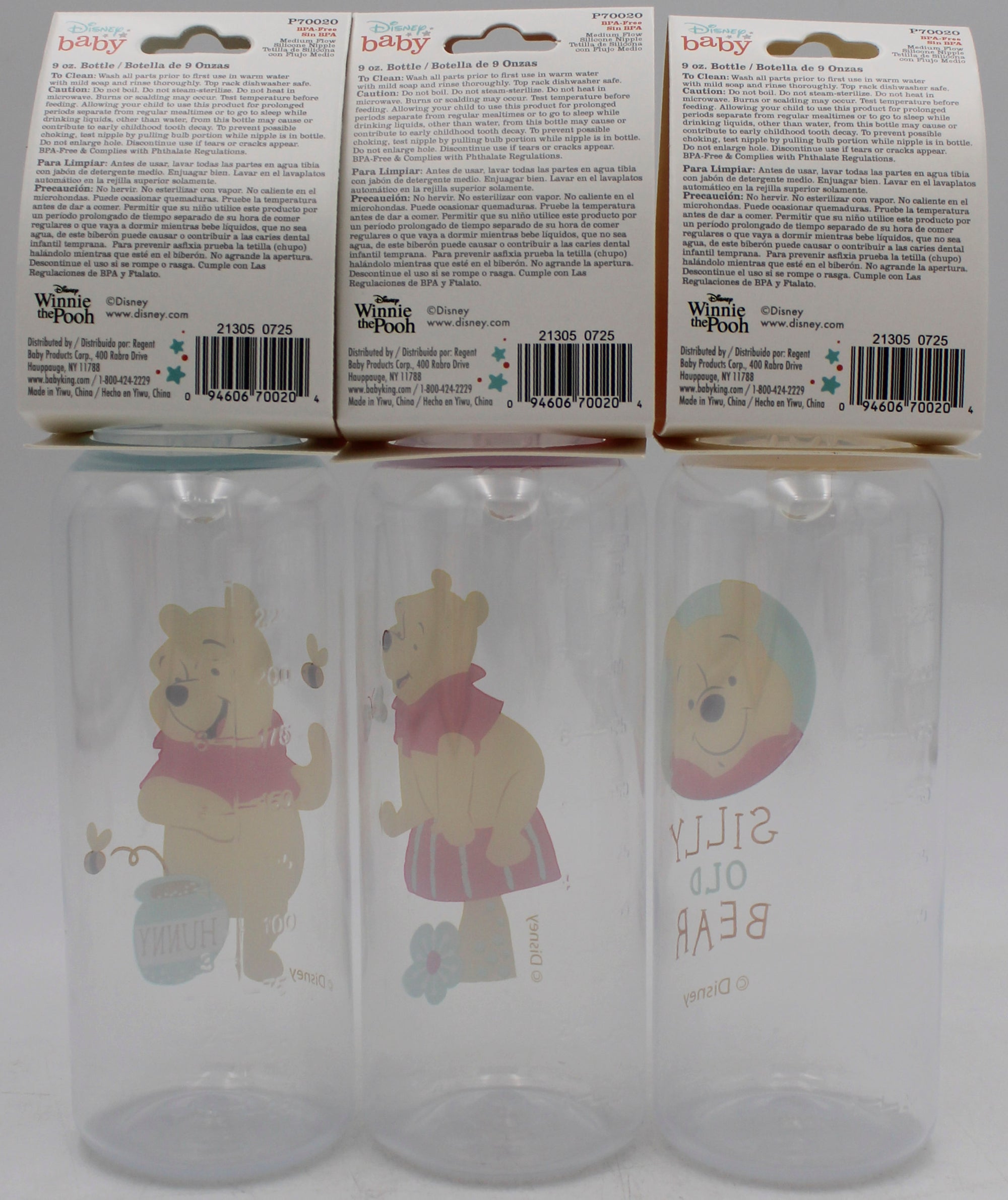 DISNEY BABY 9OZ ASST POOH BEAR BABY BOTTLE  -  CAN BE SOLD IN U.S.A NI