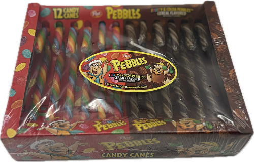 POST CANDY CANES 12CT 5.29oz FRUITY / COCOA PEBBLES BB 5/25/25