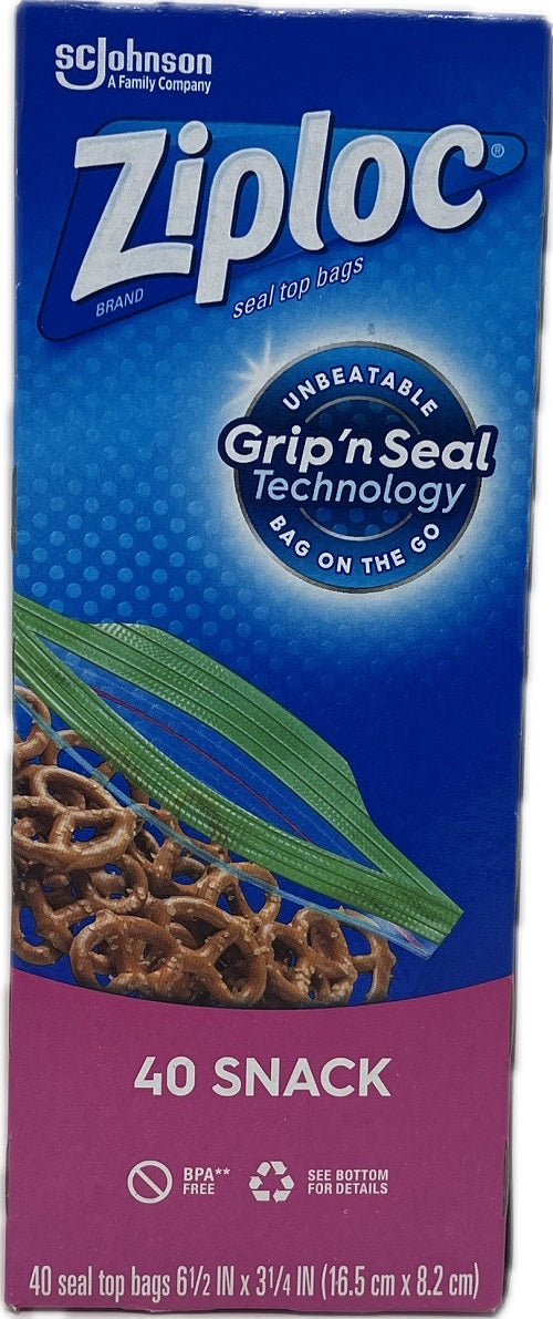 SP ZIPLOC SEAL TOP BAGS SNACK 40CT