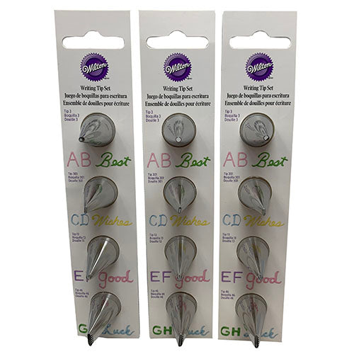 WILTON WRITING TIP SET 4CT ASST