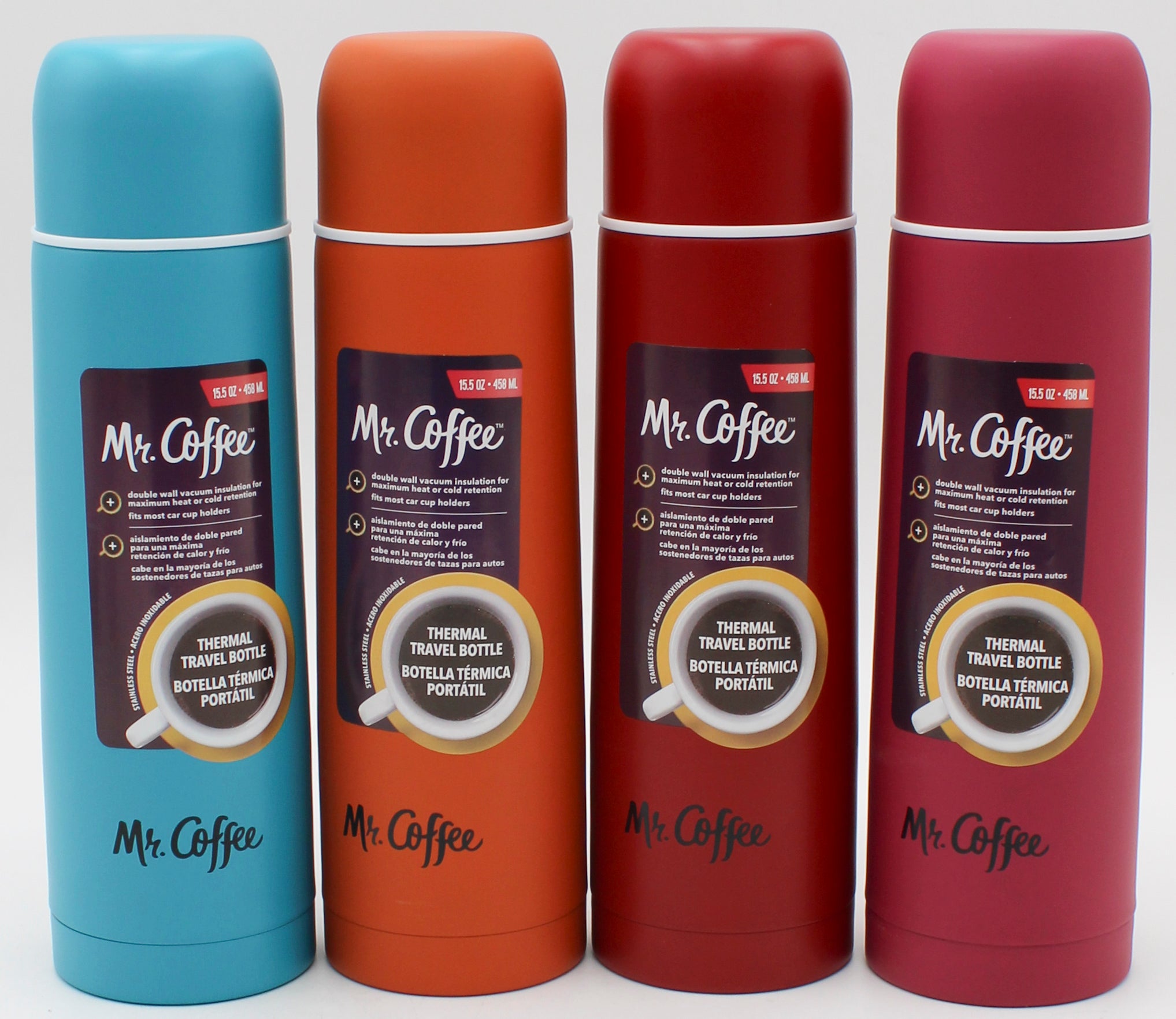 MR COFFEE 15.5OZ SS THERMAL BOTTLE - IN PDQ 4 ASST CLRS NI