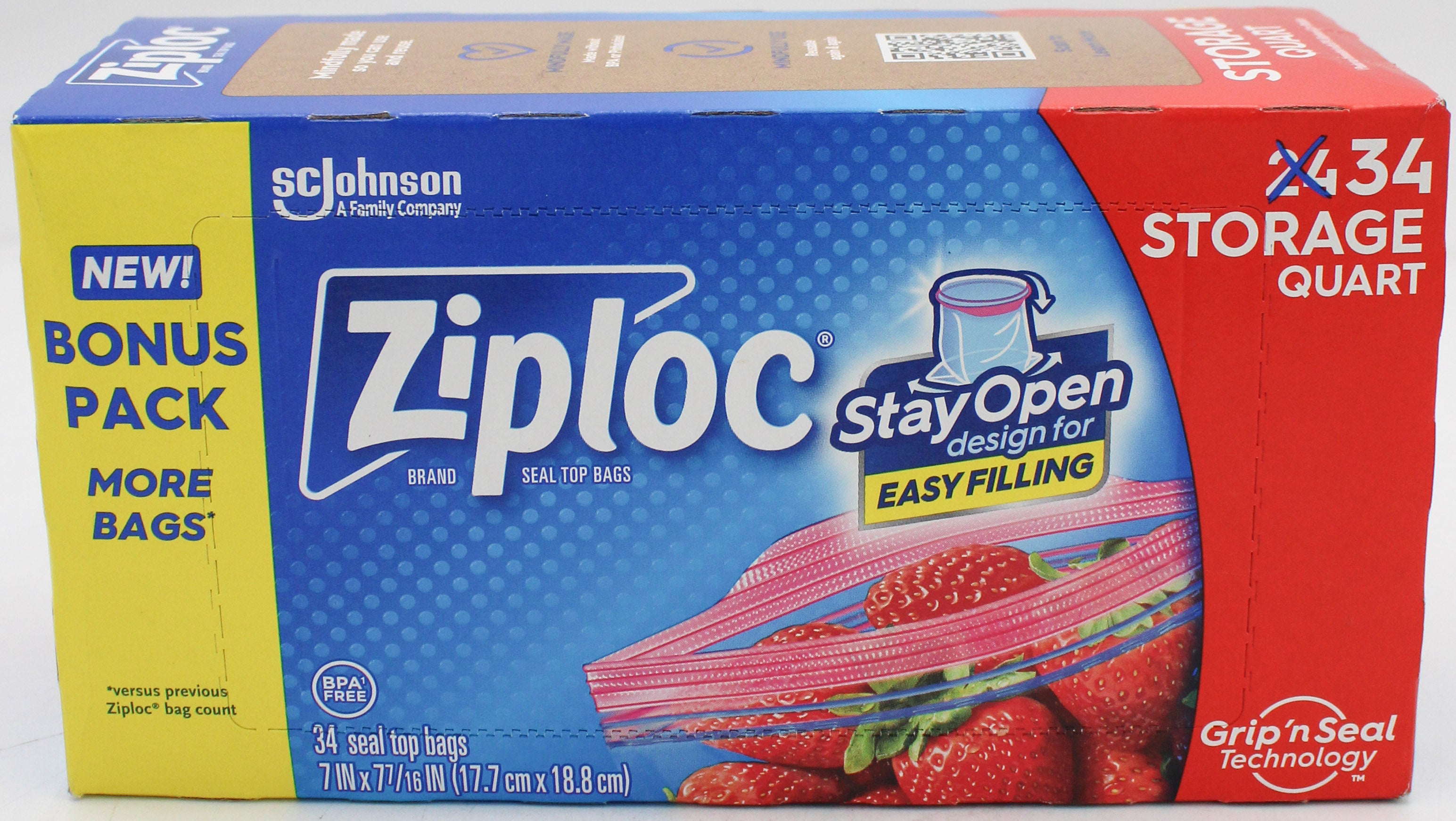 SP ZIPLOC STORAGE BAG 50CT QUART-