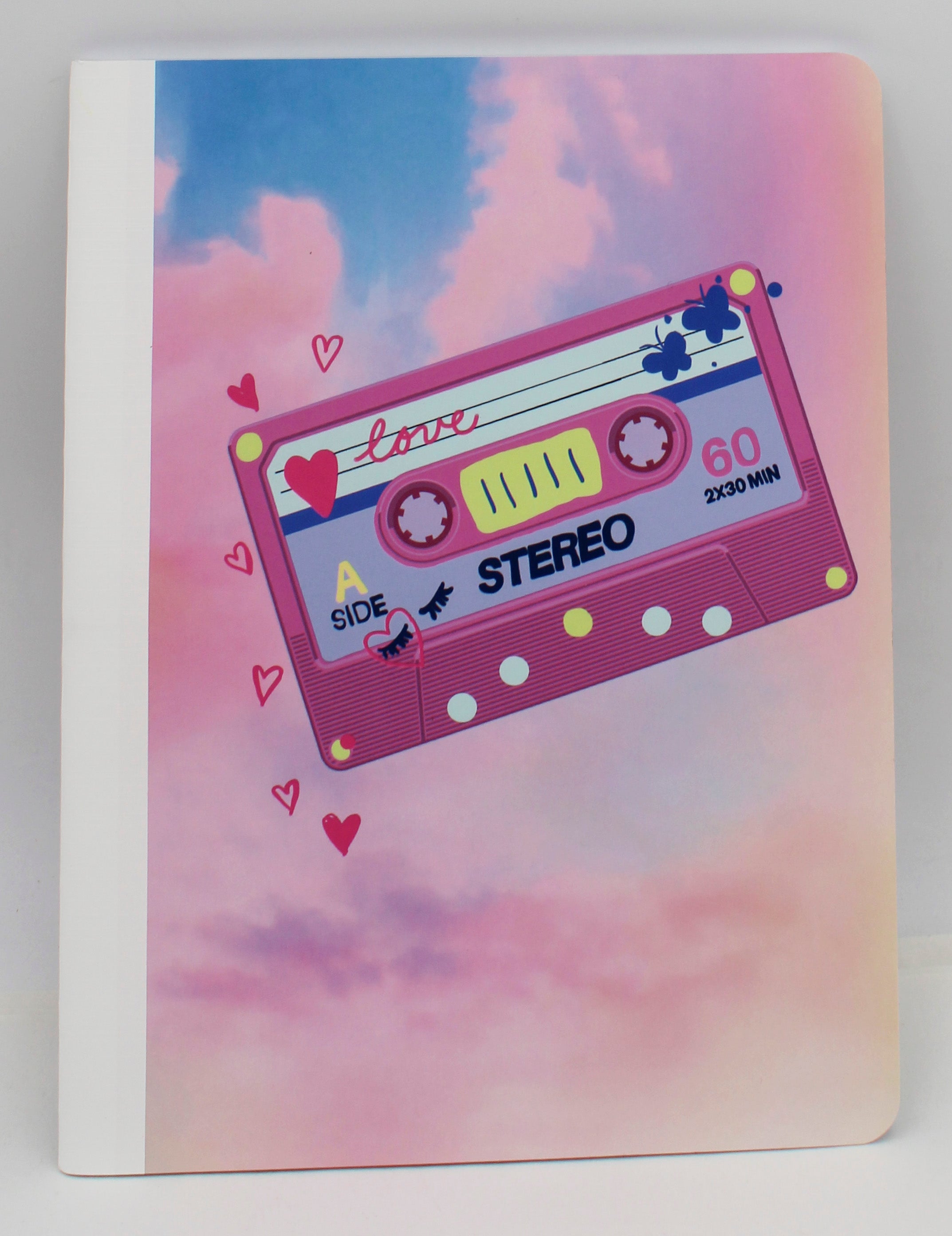 TOP FLIGHT CASSETTE TAPE COMPOSITION BOOK 80 SHEET 7.5" X 9.75"