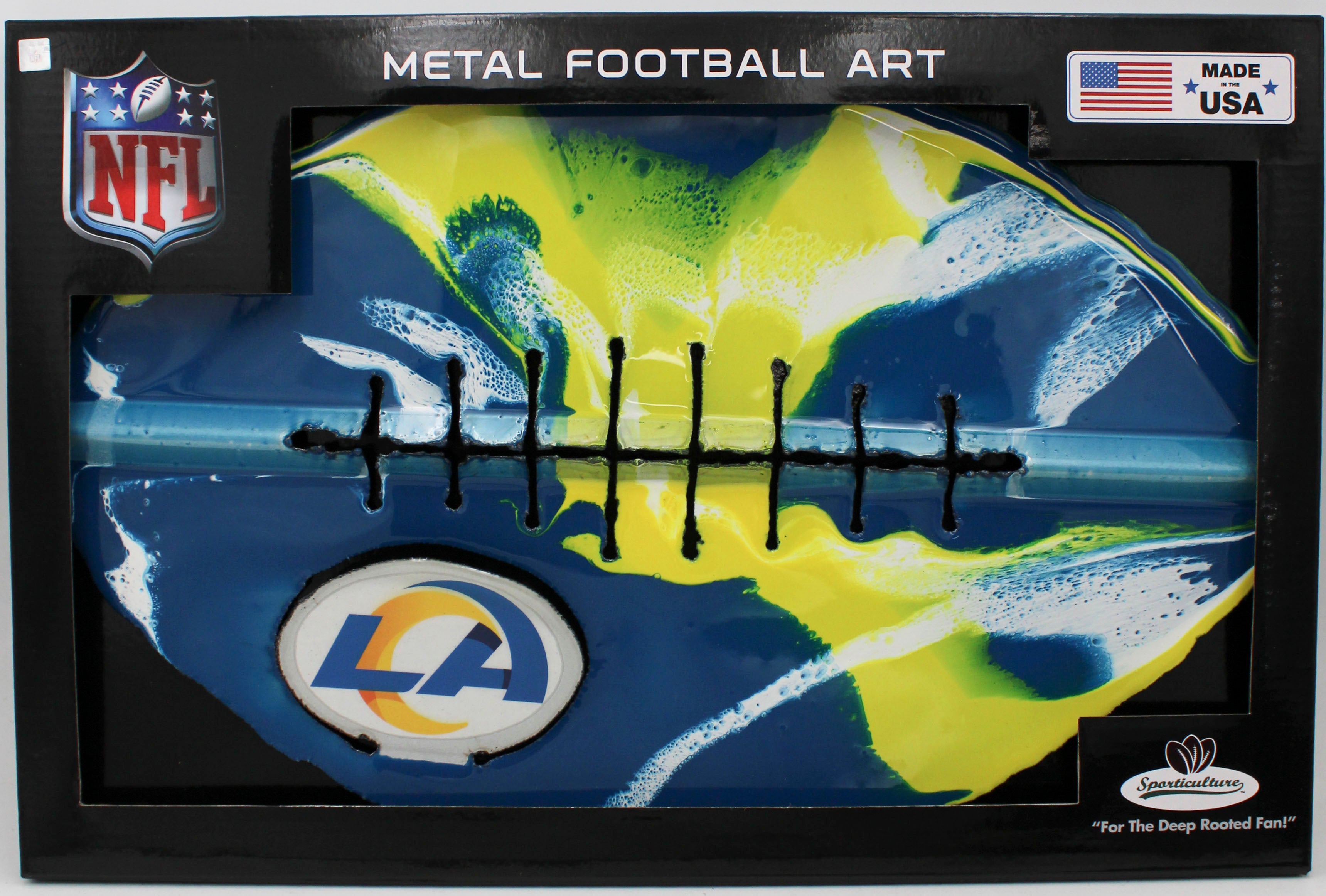 NFL LOS ANGELES RAMS METAL FOOTBALL ART