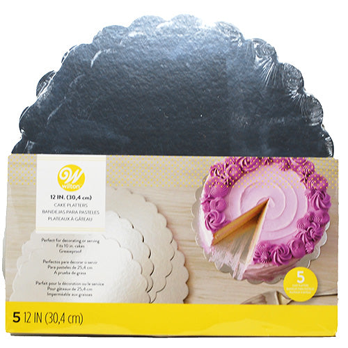 WILTON CAKE PLATTER 12"/5CT-SILVER