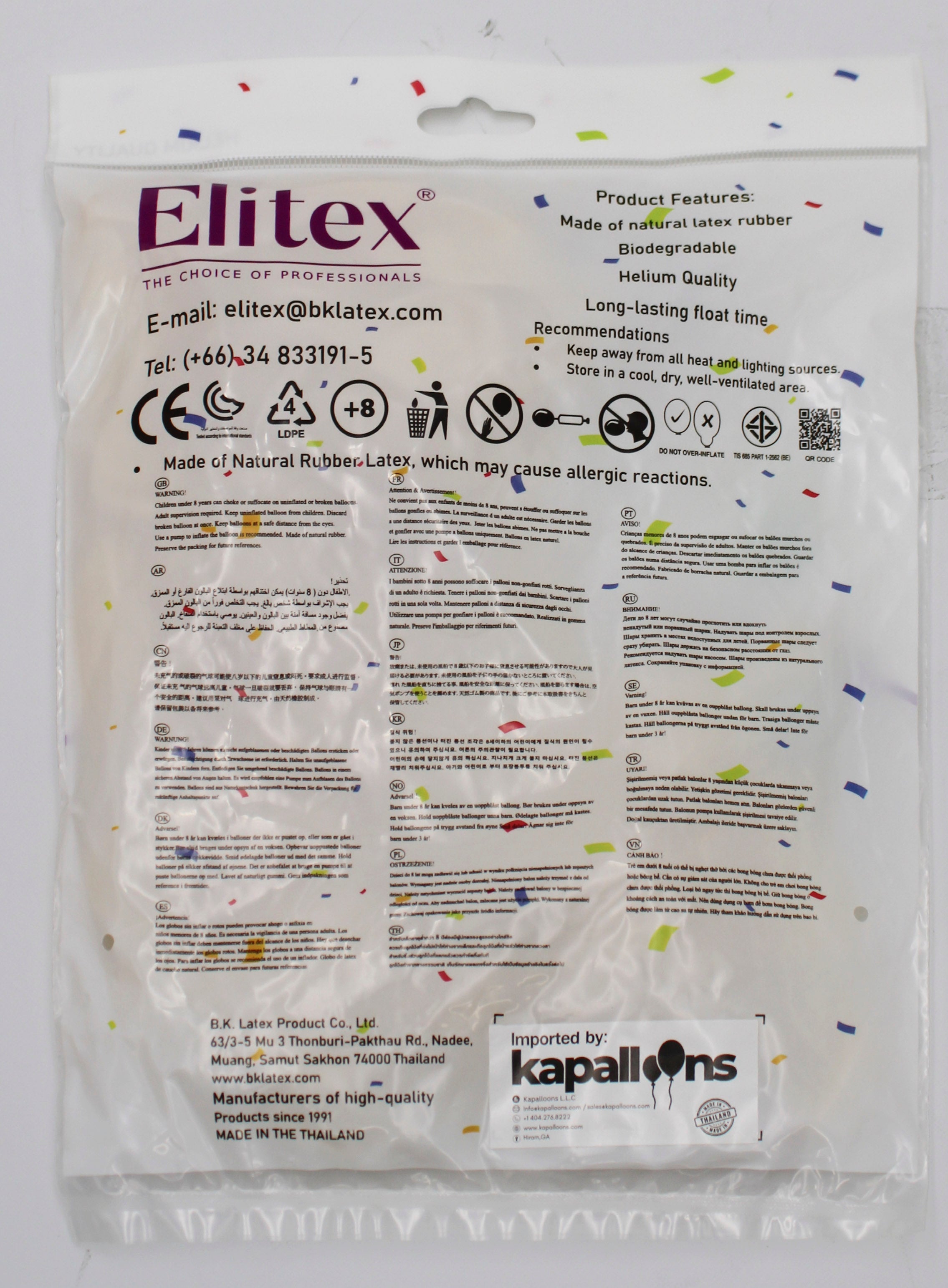 ELITEX 6" CRYSTAL CLEAR ROUND BALLOON, 50 PACK