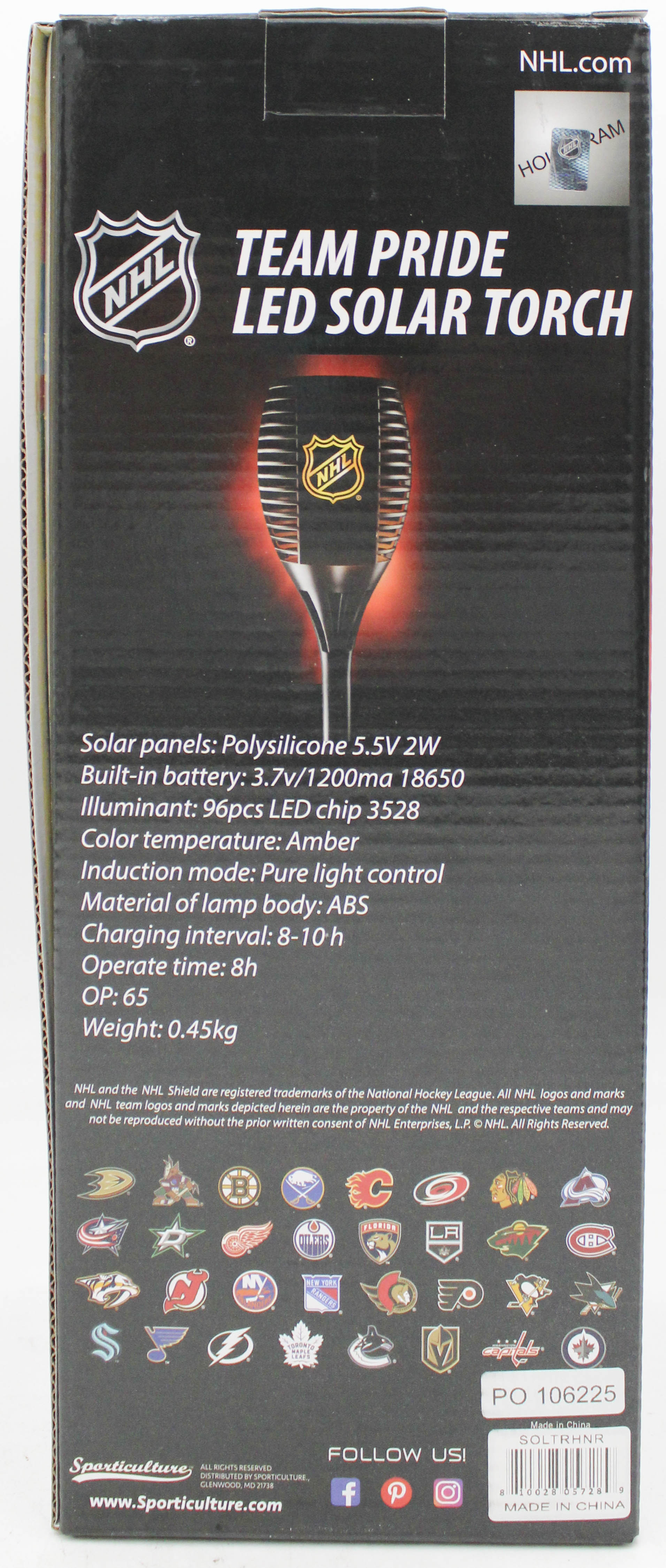 NEW YORK RANGERS LED SOLAR TORCH 36"