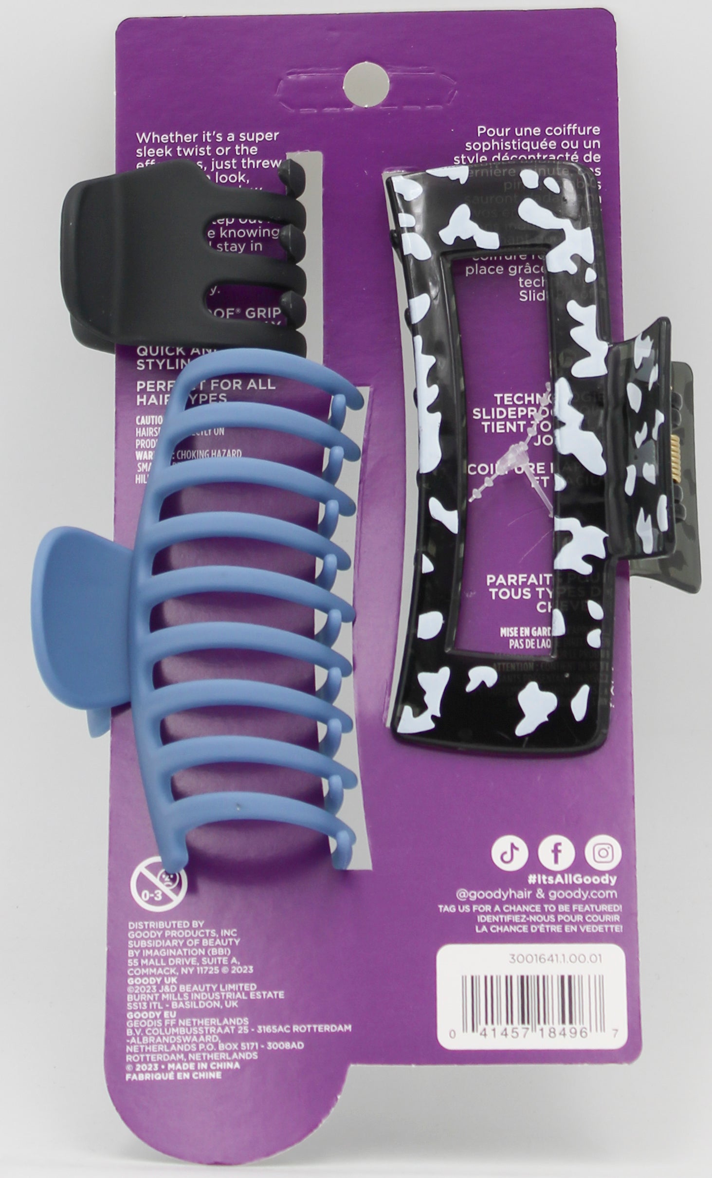 GOODY CLAW CLIPS SET RECTANGLE COOL 3ct NI