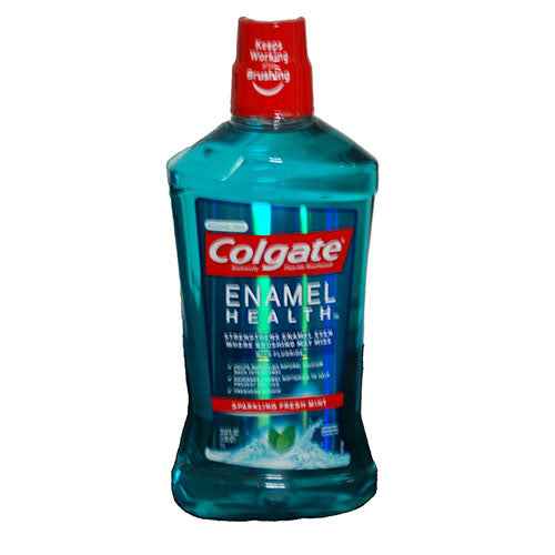 COLGATE ENAMEL HEALTH MOUTHWASH 1L ALCOHOL FREE-SPARKLING FRESH MINT EXP 5/30/24 NI