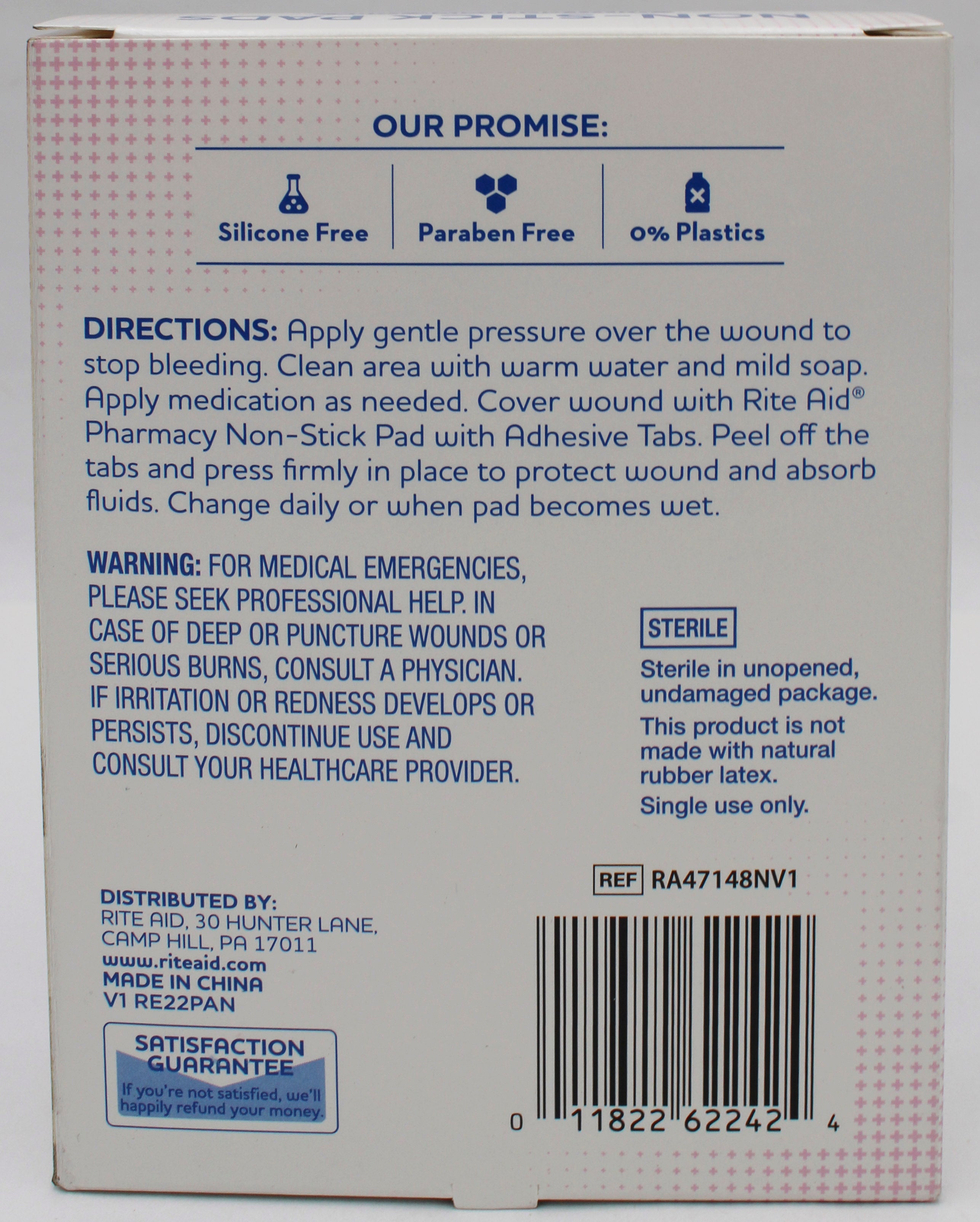 RITE AID Non-Stick Pads with Adhesive 3x4in 10-Pack