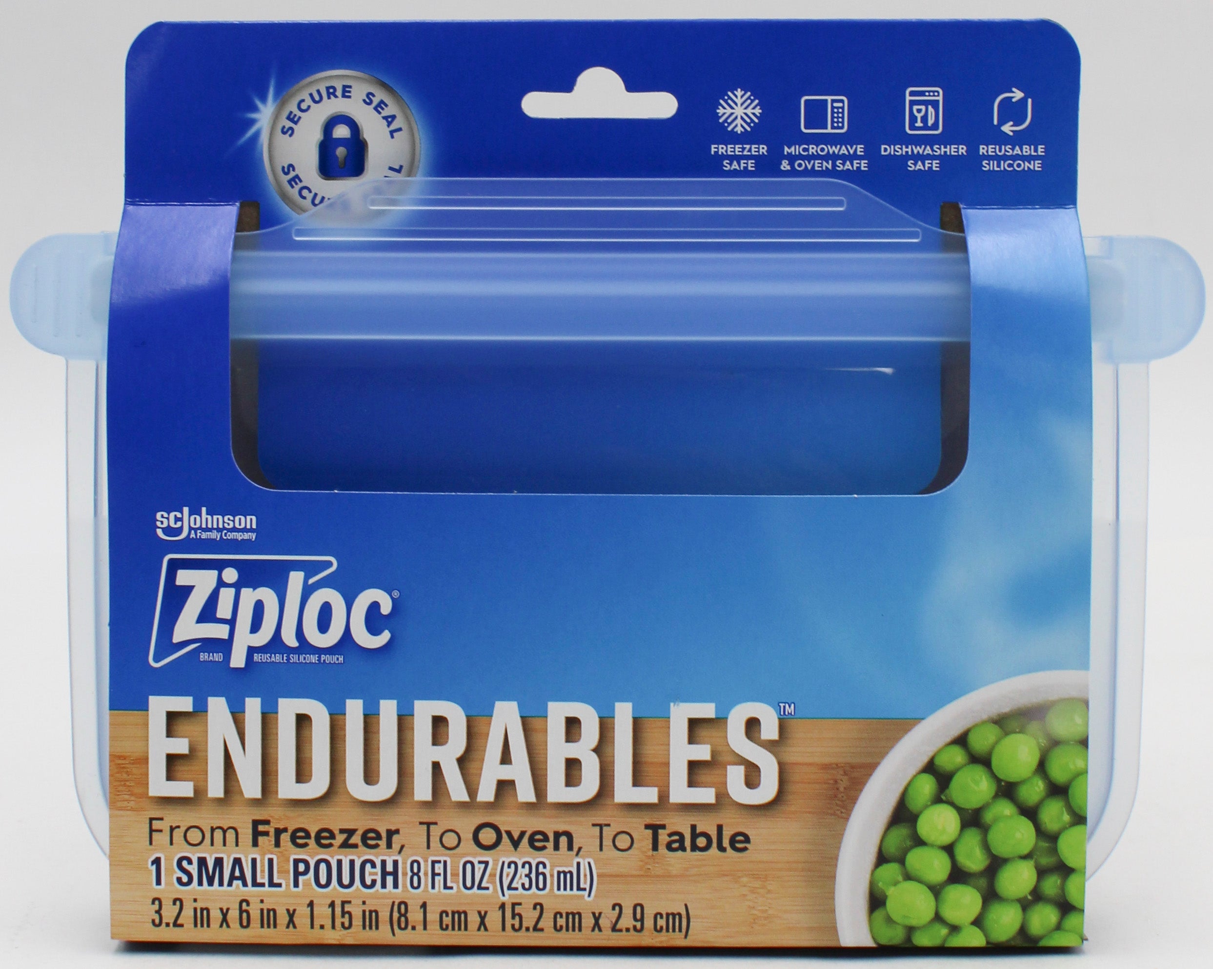 SP ZIPLOC ENDURABLES SMALL POUCH 1CT 8 OZ