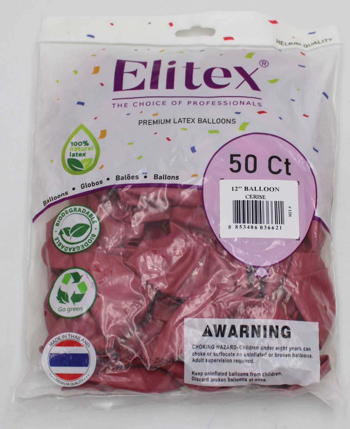 ELITEX 12" PASTEL CERISE ROUND BALLOON, 50 PACK