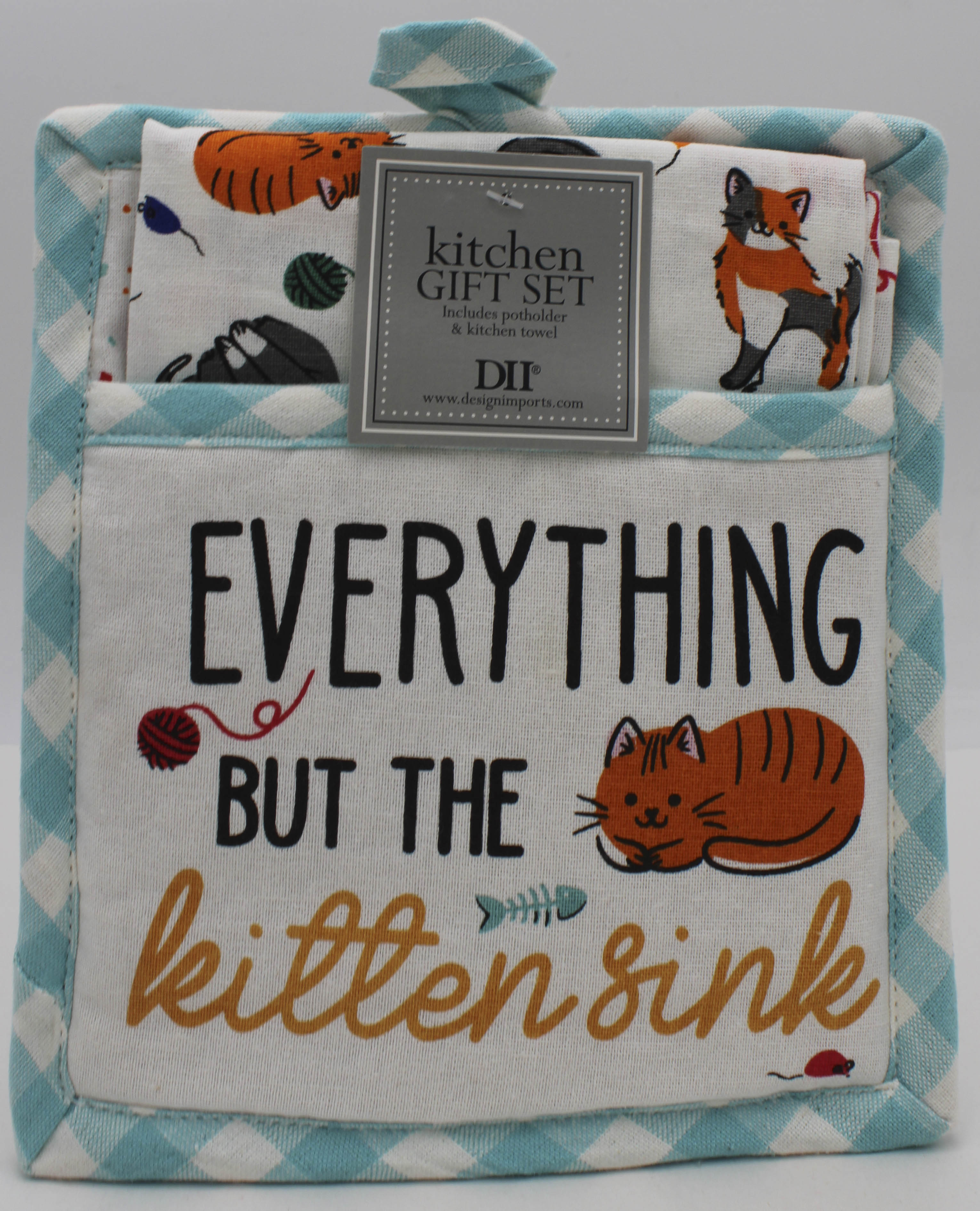 2PC GIFT SET - POTHOLDER AND DISHTOWEL - EVERYTHING BUT THE SINK