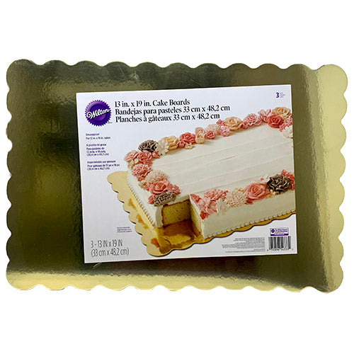 WILTON CAKE BOARDS 13x19"/3CT-GOLD.