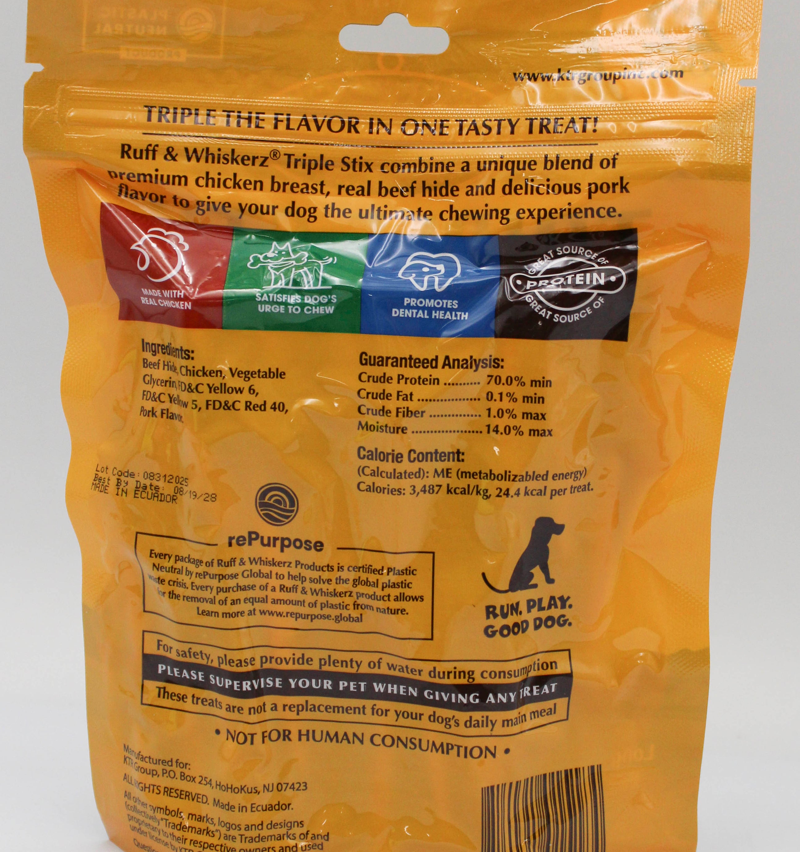 Ruff & Whiskerz Triple Stix Dog Treats 22ct 5.4oz Wholesale