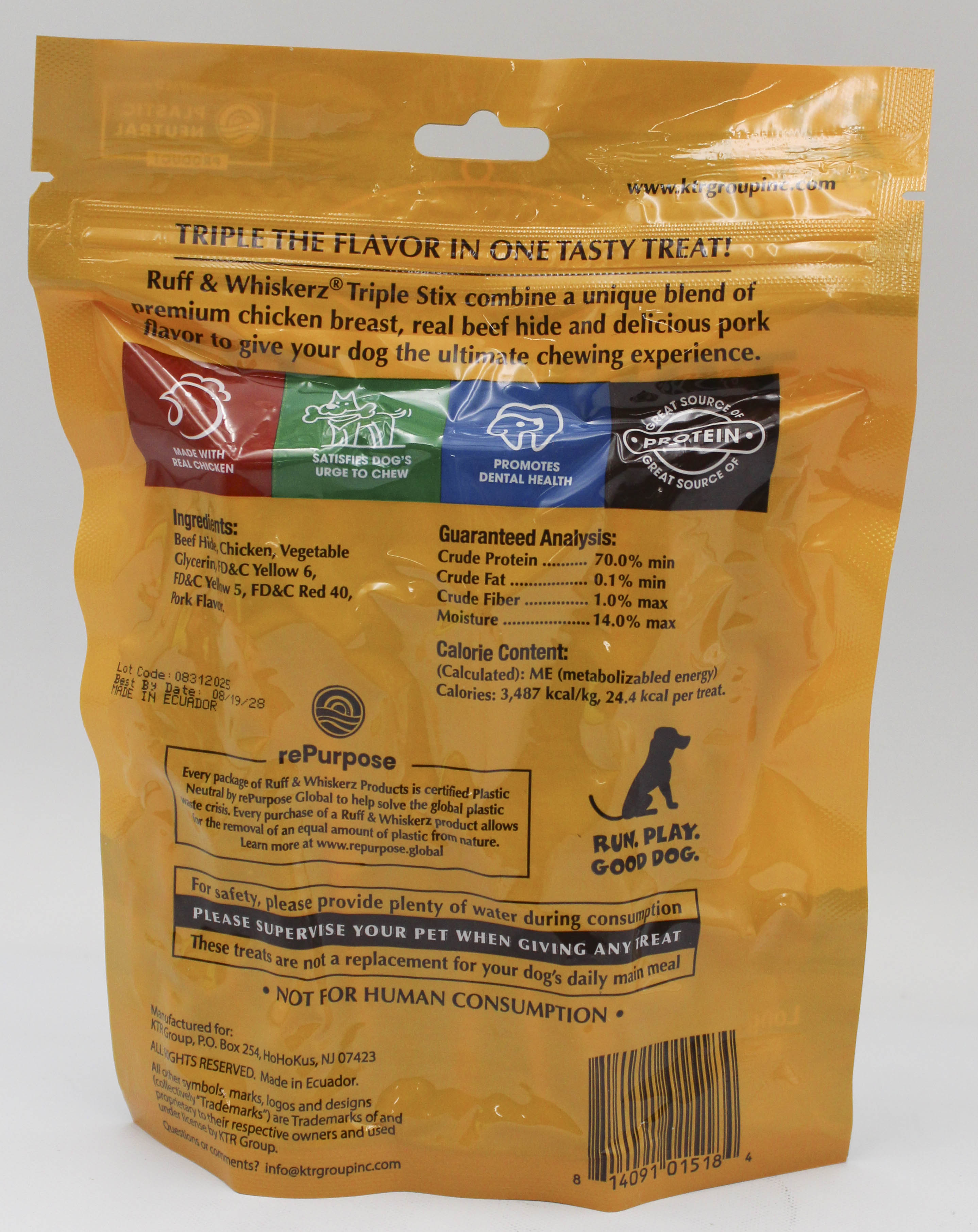 Ruff & Whiskerz Triple Stix Dog Treats 22ct 5.4oz Wholesale
