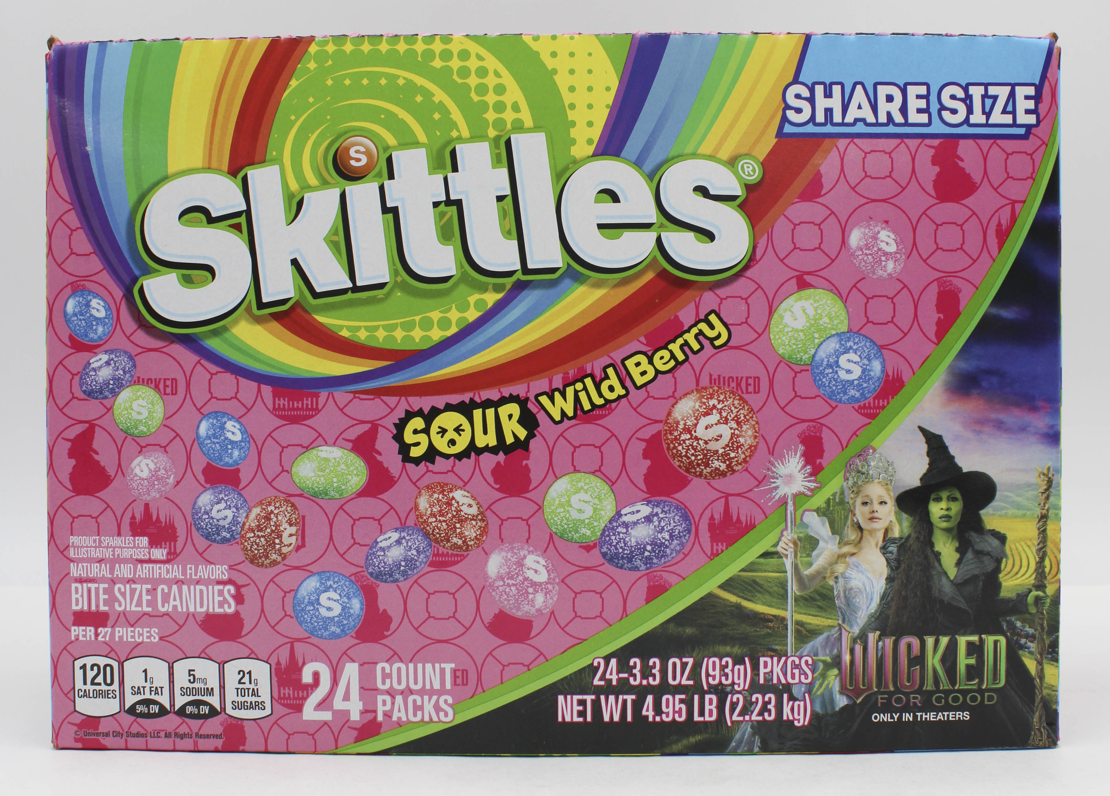 SKITTLES SOUR WILD BERRY SHARE SIZE WICKED 3.3oz BB 7/31/2026
