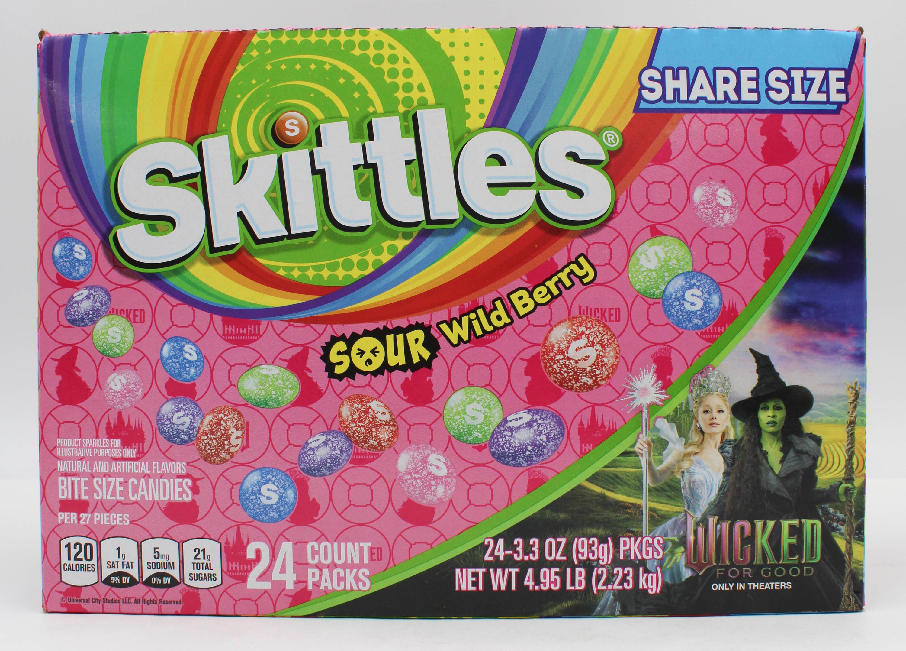 SKITTLES SOUR WILD BERRY SHARE SIZE WICKED 3.3oz BB 7/31/2026
