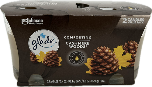GLADE CANDLE CASHMERE WOODS 2ct 3.4oz US