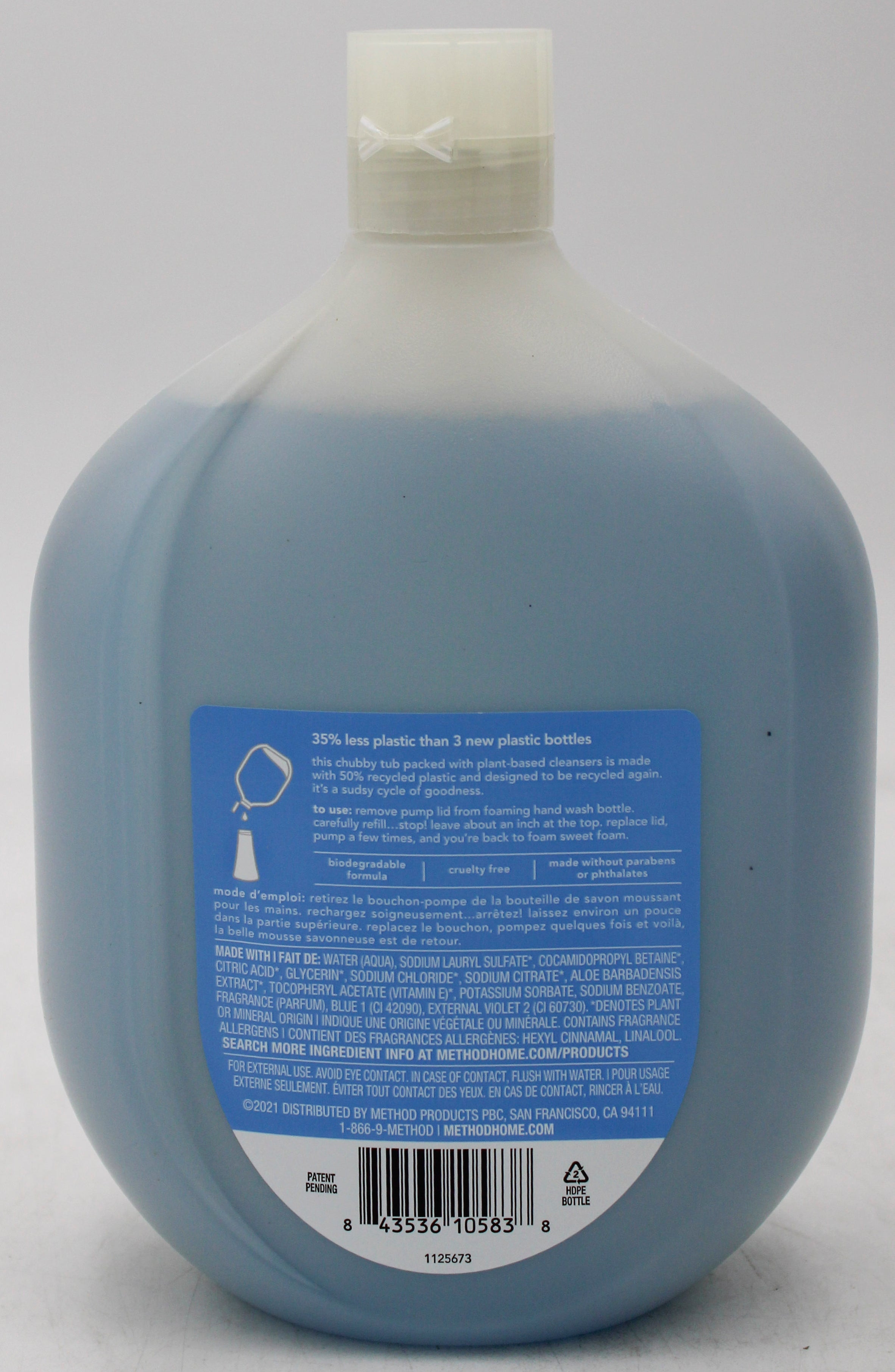 METHOD FOAMING HAND WASH SEA MINERALS REFILL 28-floz US