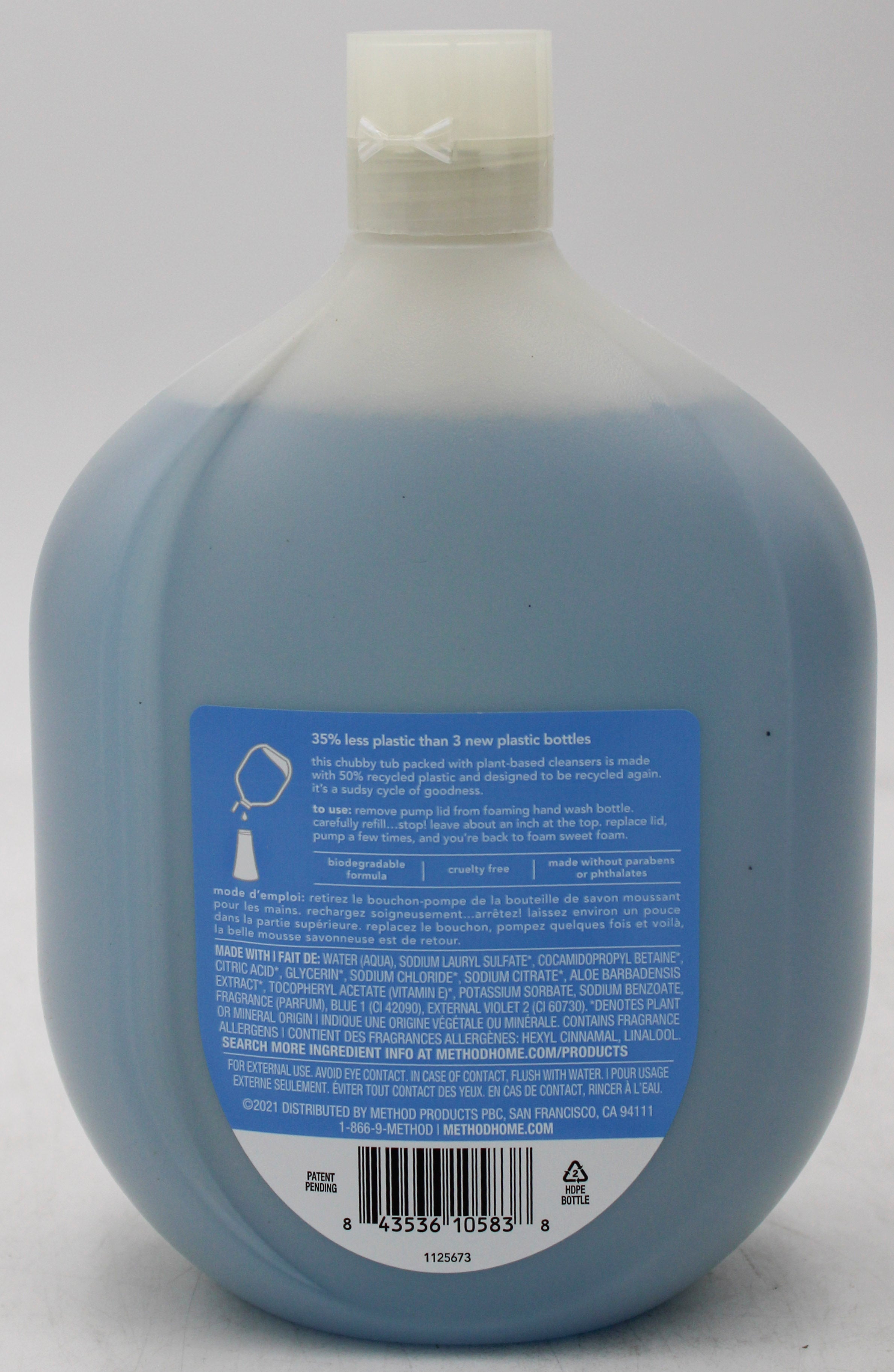 METHOD FOAMING HAND WASH SEA MINERALS REFILL 28-floz US