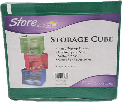 HOME CREATIONS STORAGE CUBE 12x12x12x GREEN