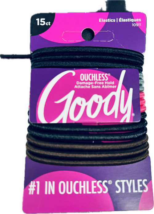 GOODY ELASTICS 15CT #1 IN OUCHLESS STYLES ASSORTED COLORS NI