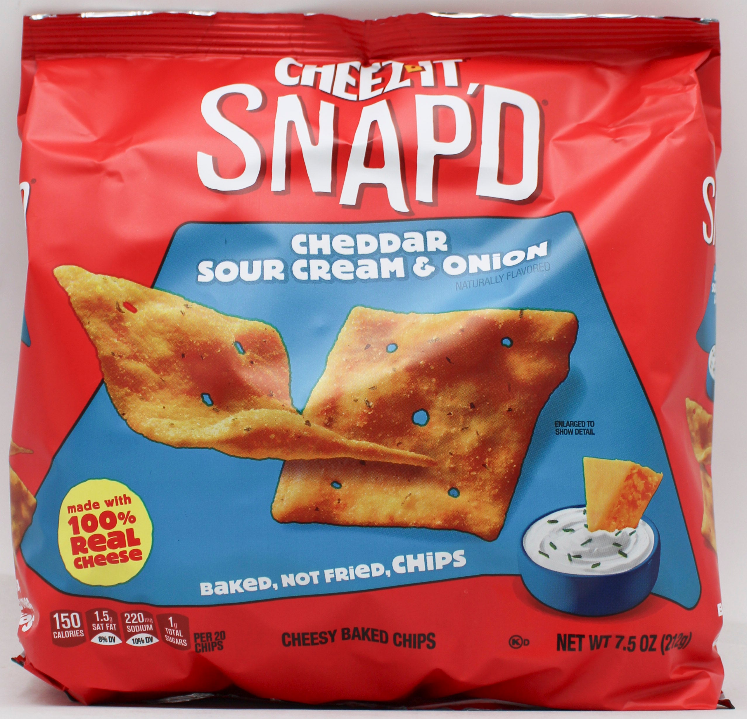 CHEEZ-IT SNAP'D CHEDDAR SOUR CREAM & ONION CRACKERS 7.5 Oz NI BB 11/19/2026