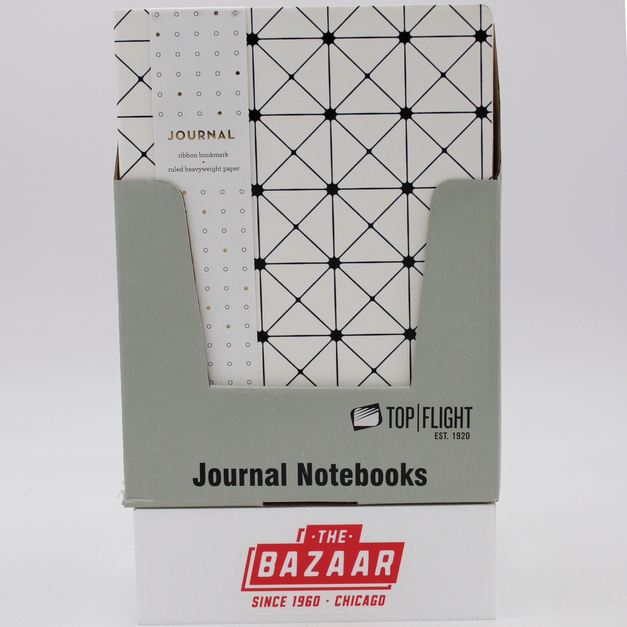 TOP FLIGHT CRISSCROSS CREAM LEATHERETTE JOURNAL 6" x 8"