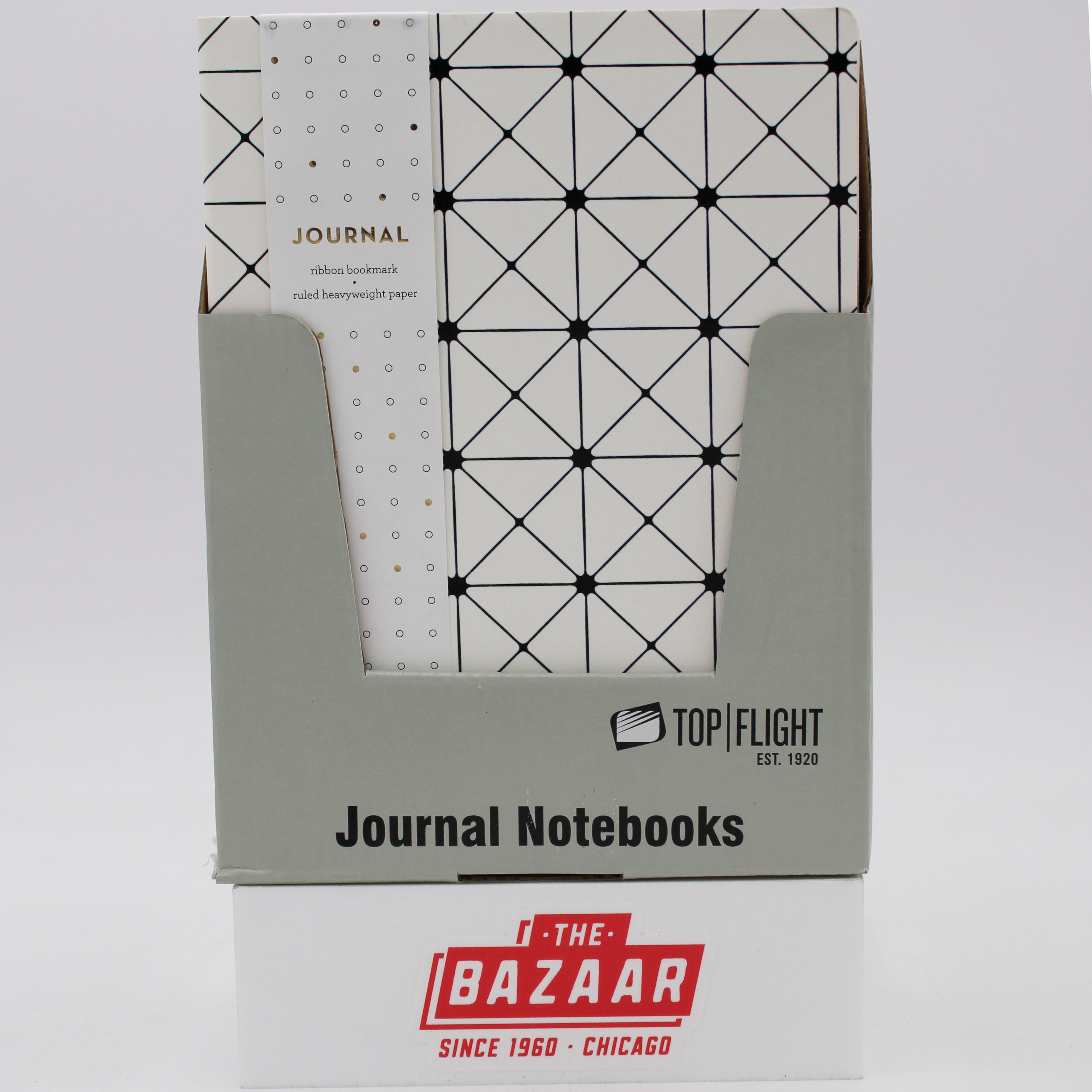 TOP FLIGHT CRISSCROSS CREAM LEATHERETTE JOURNAL 6" x 8"