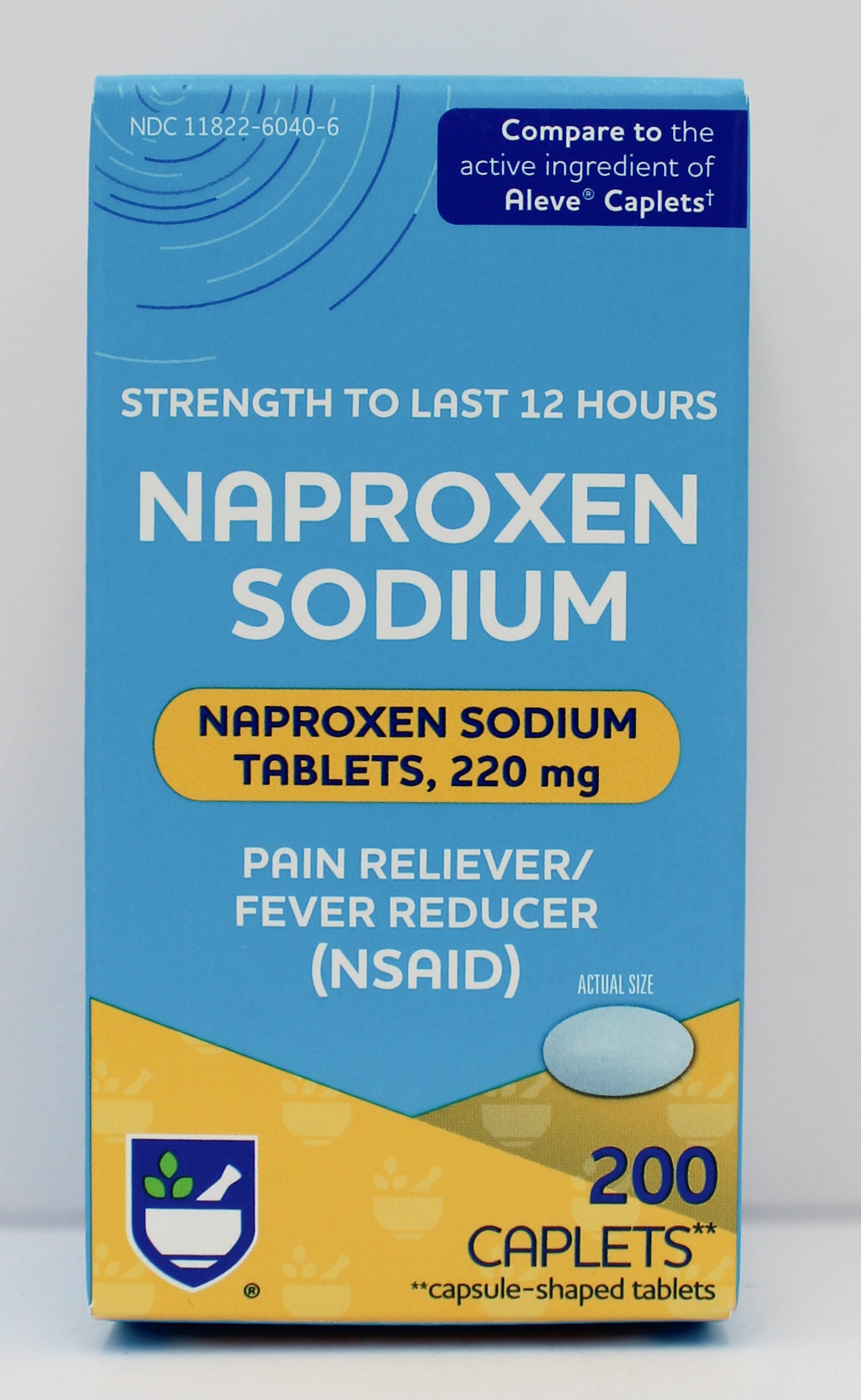 RITE AID NAPROXEN SODIUM PAIN/FEVER REDUCER CAPLETS 200ct EXP 1/15/2027