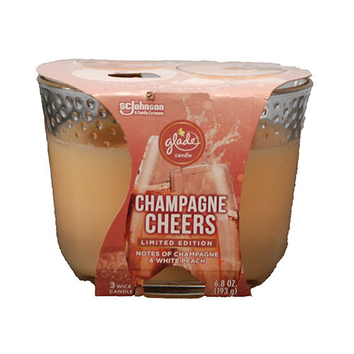 GLADE 3 WICK CANDLE 6.8OZ-CHAMPAGNE CHEERS