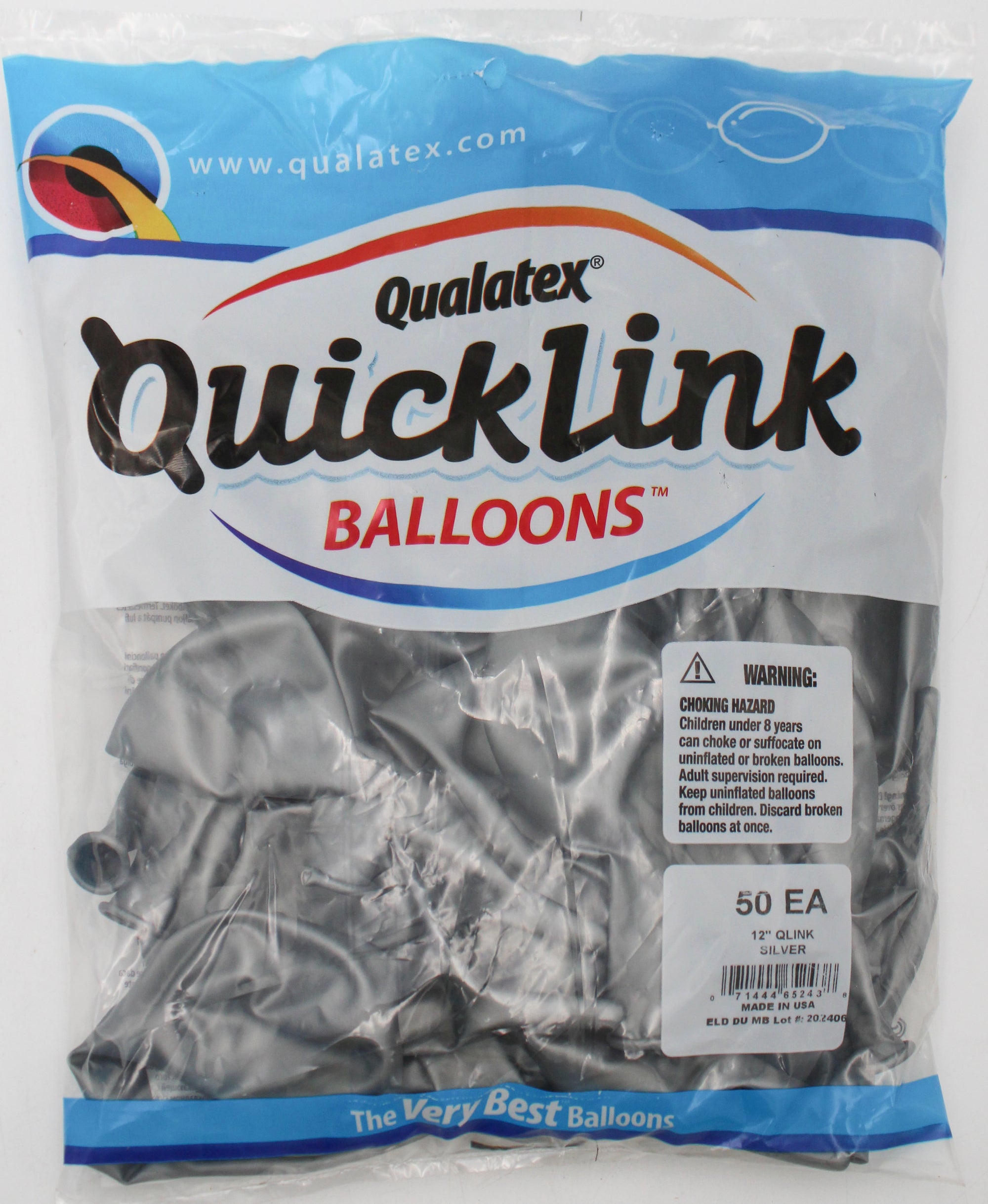 12" QLINK LATEX PLAIN 050CT SILVER
