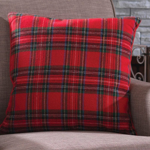 CHRISTMAS PLAID 18" PILLOW COVER