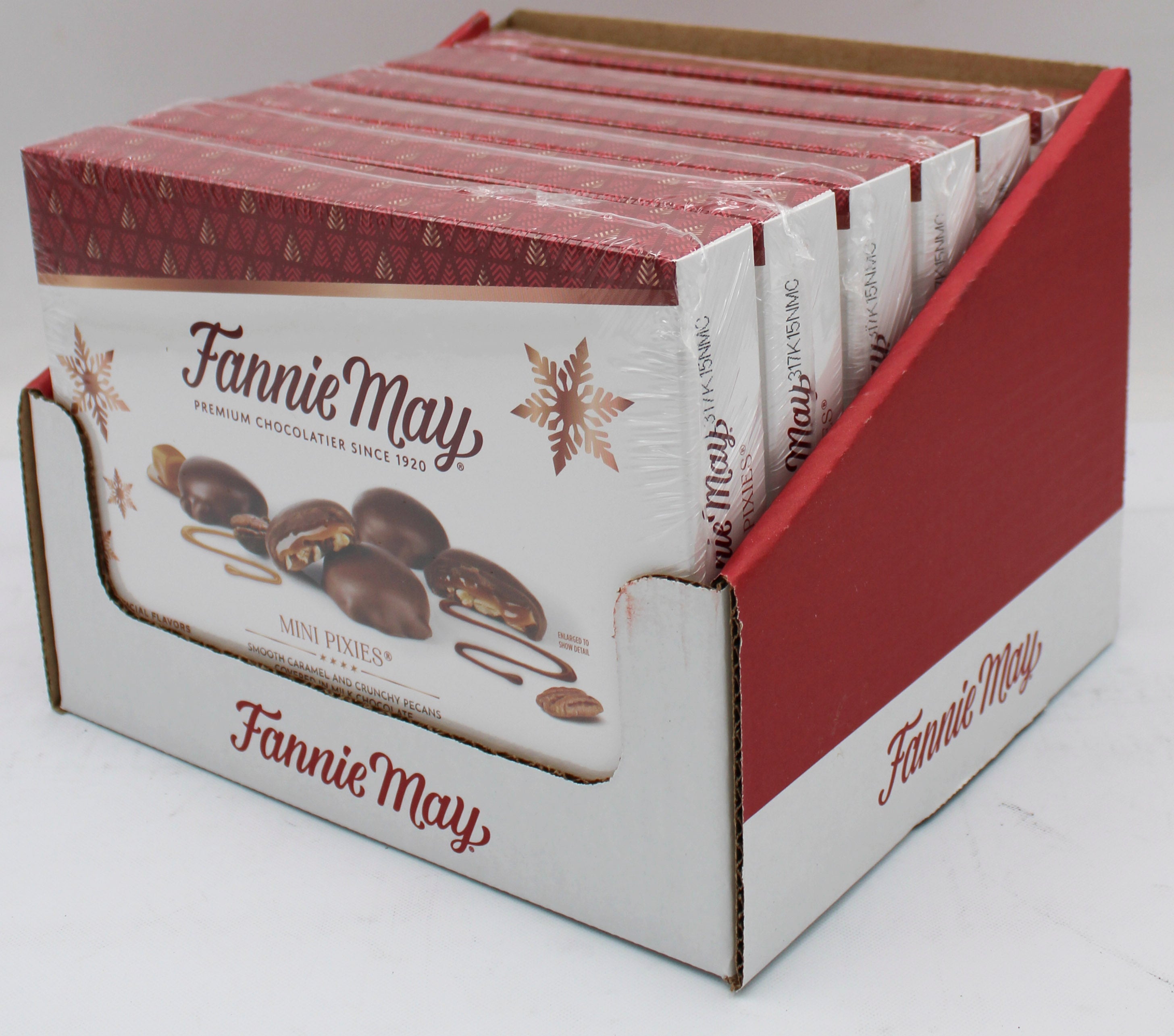 FANNIE MAY MILK CHOCOLATE & CARAMEL W/ PECANS MINI PIXIES BB 7/9/27