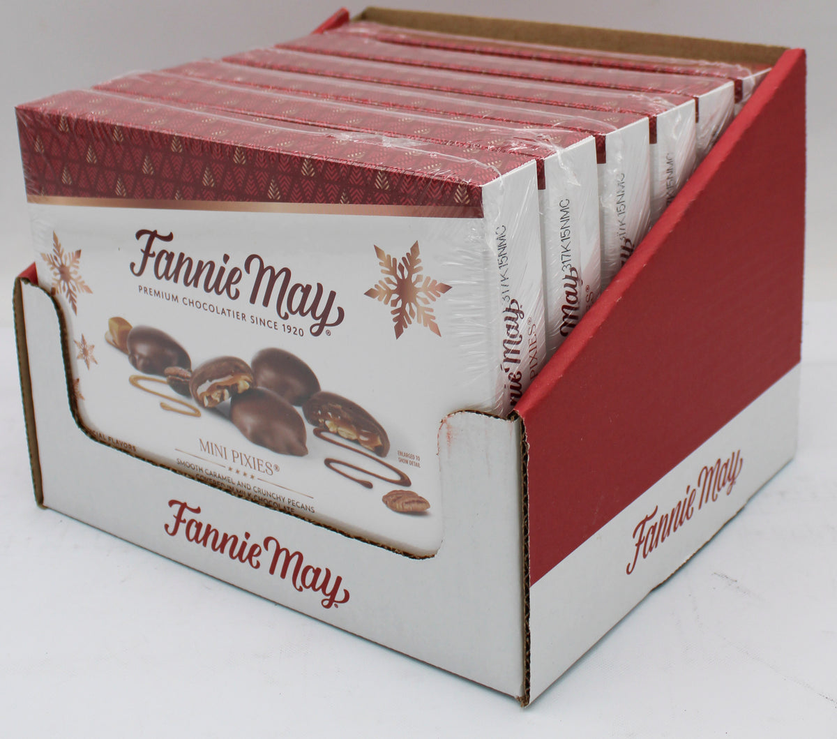 FANNIE MAY MILK CHOCOLATE & CARAMEL W/ PECANS MINI PIXIES BB 7/9/27