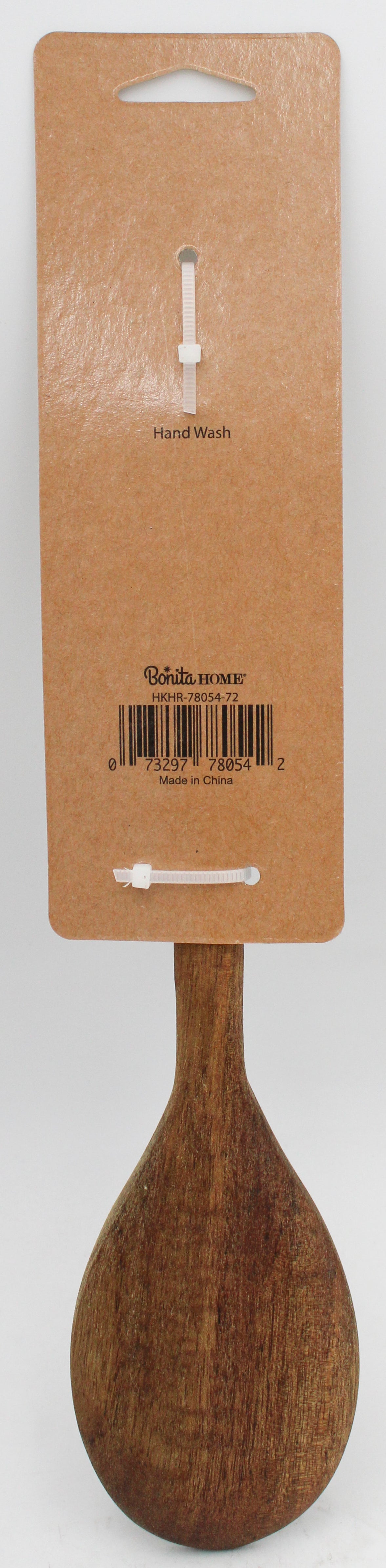 10in Acacia Rice Spoon SS Handle