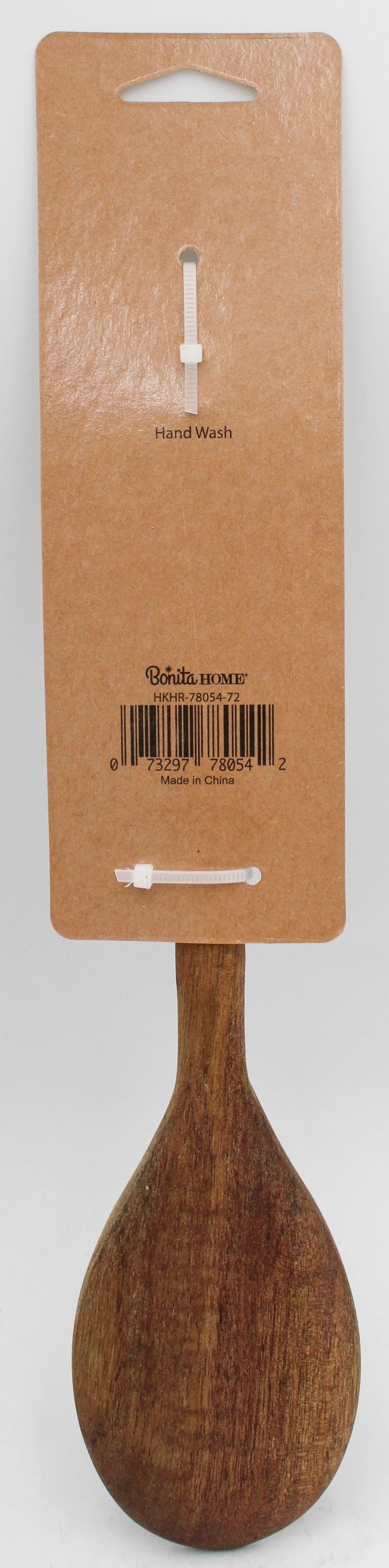 10in Acacia Rice Spoon SS Handle