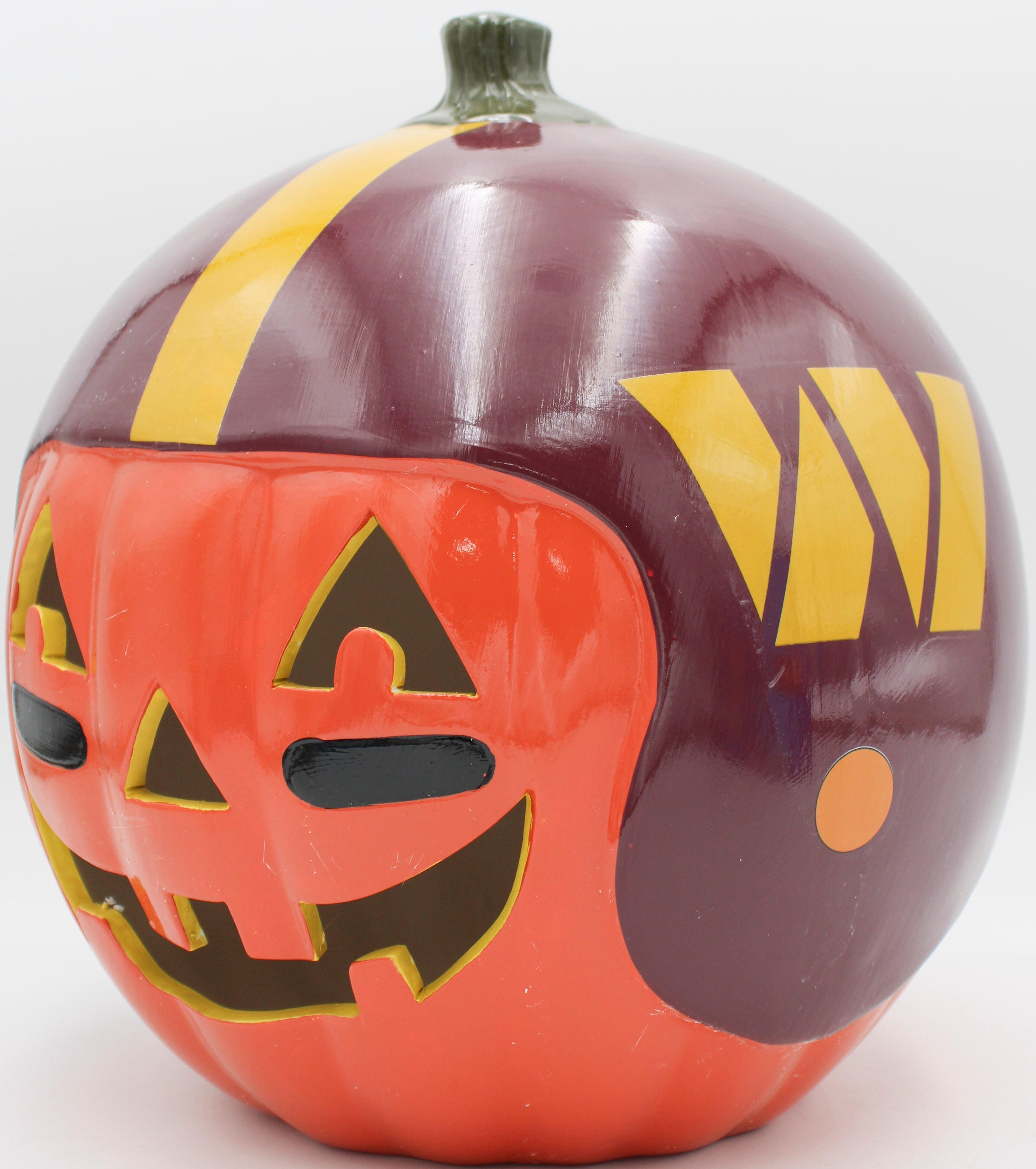 WASHINGTON COMMANDERS CERAMIC PUMPKIN HELMET 10"