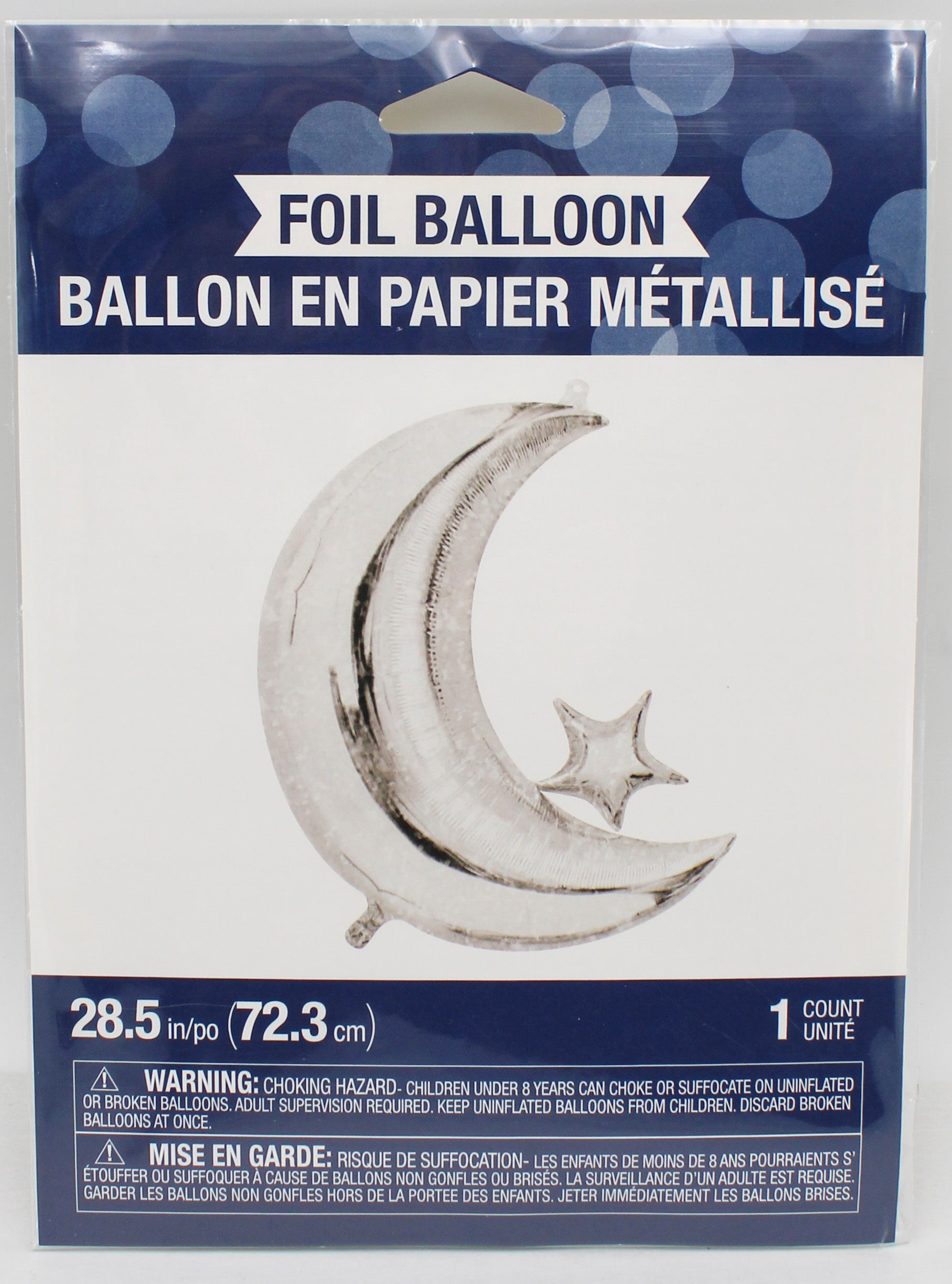 Moon Starry Night Metallic Moon Shaped Balloon 1ct