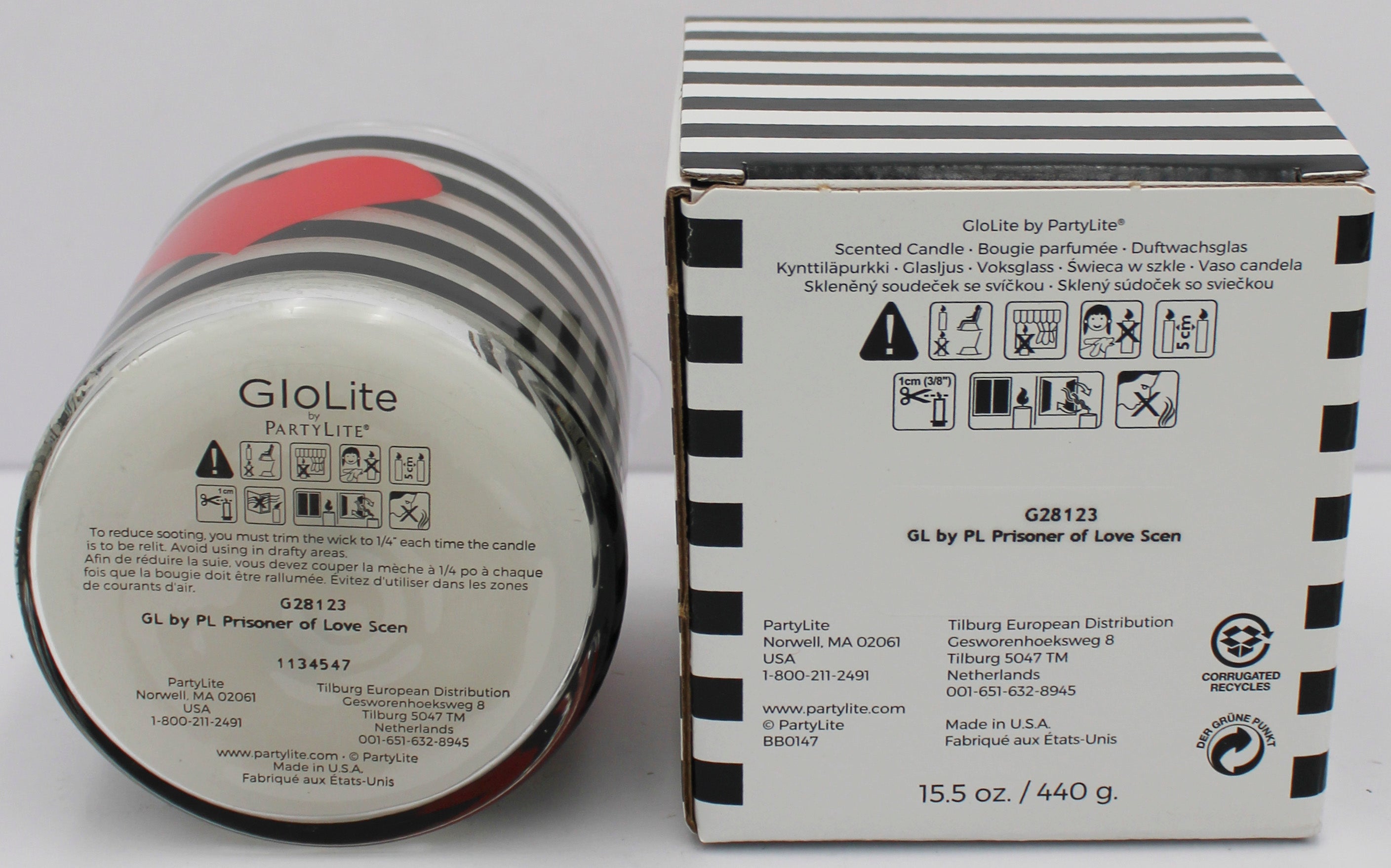 PARTYLITE GLO PRISONER OF LOVE SCENTED JAR CANDLE 15.5oz