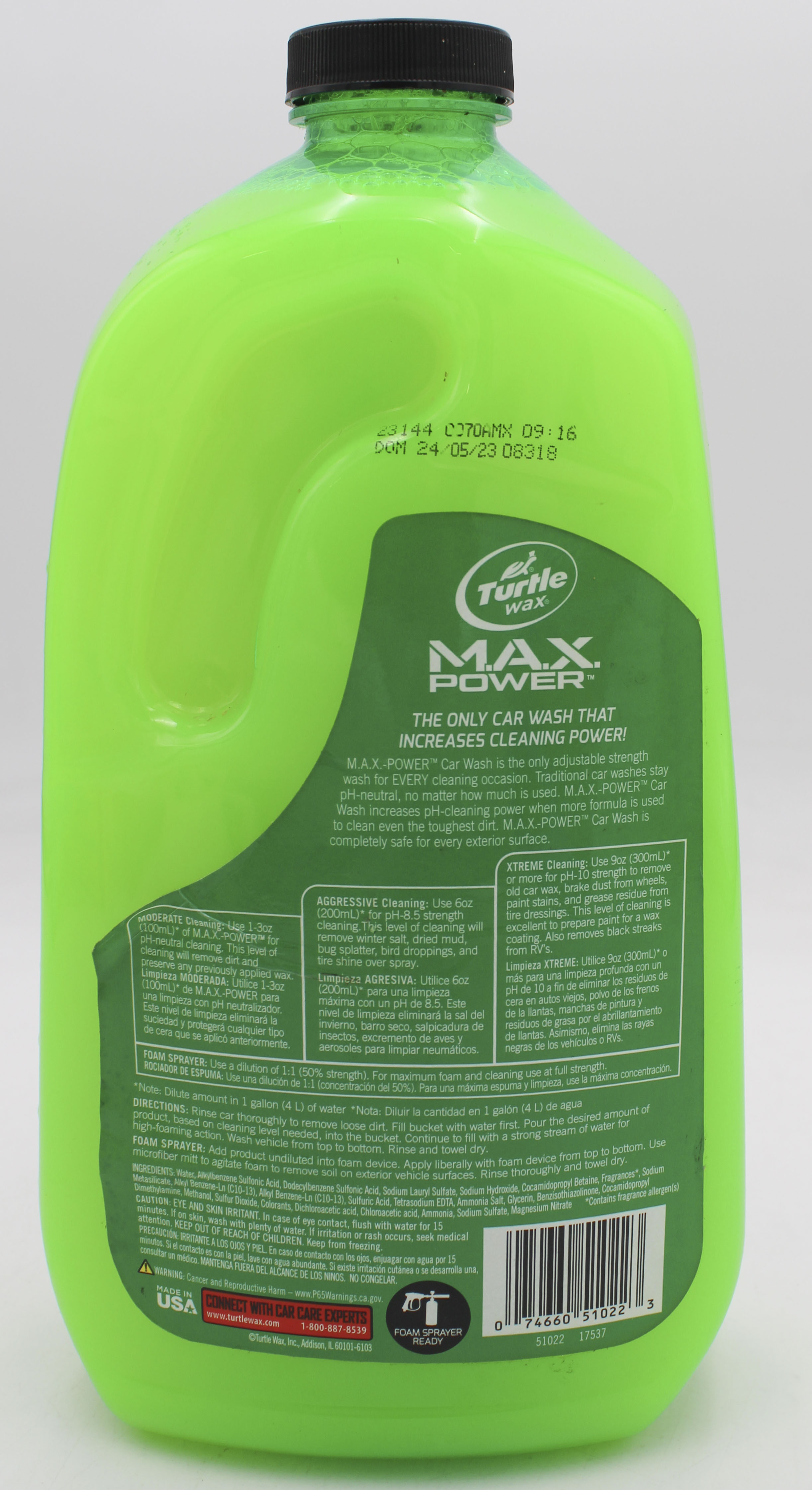 SP TURTLE WAX MAX POWER CAR WASH 64oz