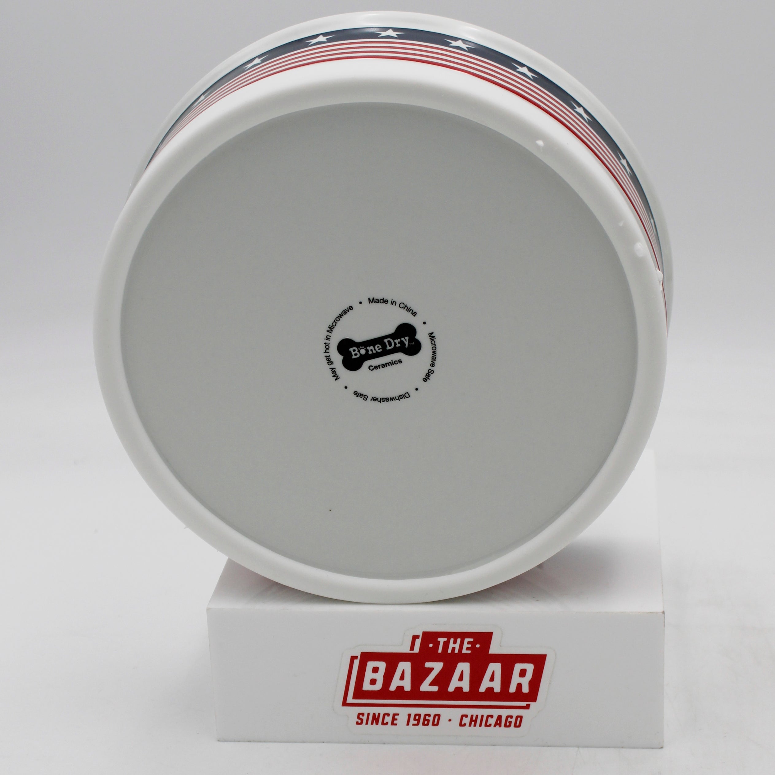 PET BOWL - FLAG - LARGE 7.5Dx2.4H