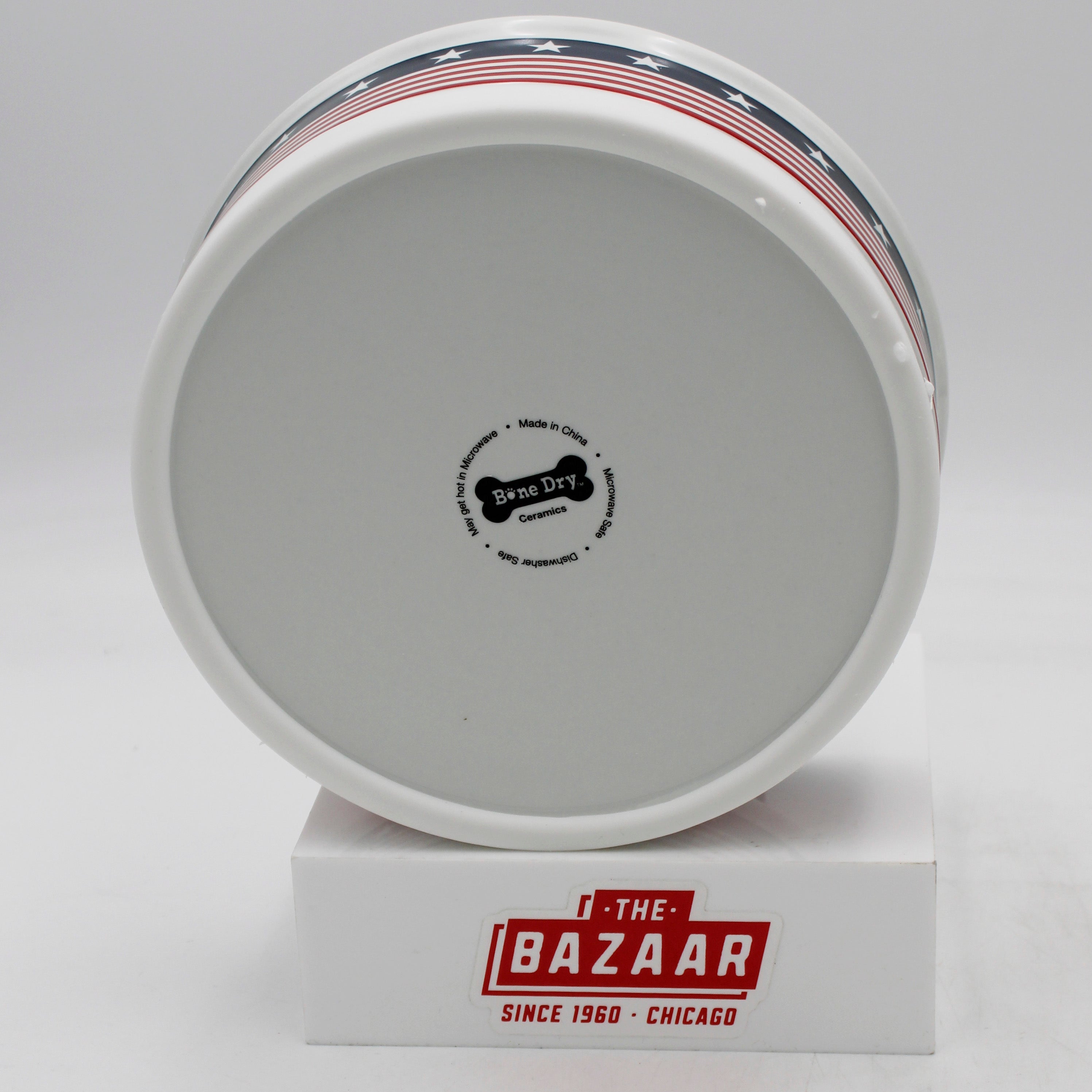 PET BOWL - FLAG - LARGE 7.5Dx2.4H