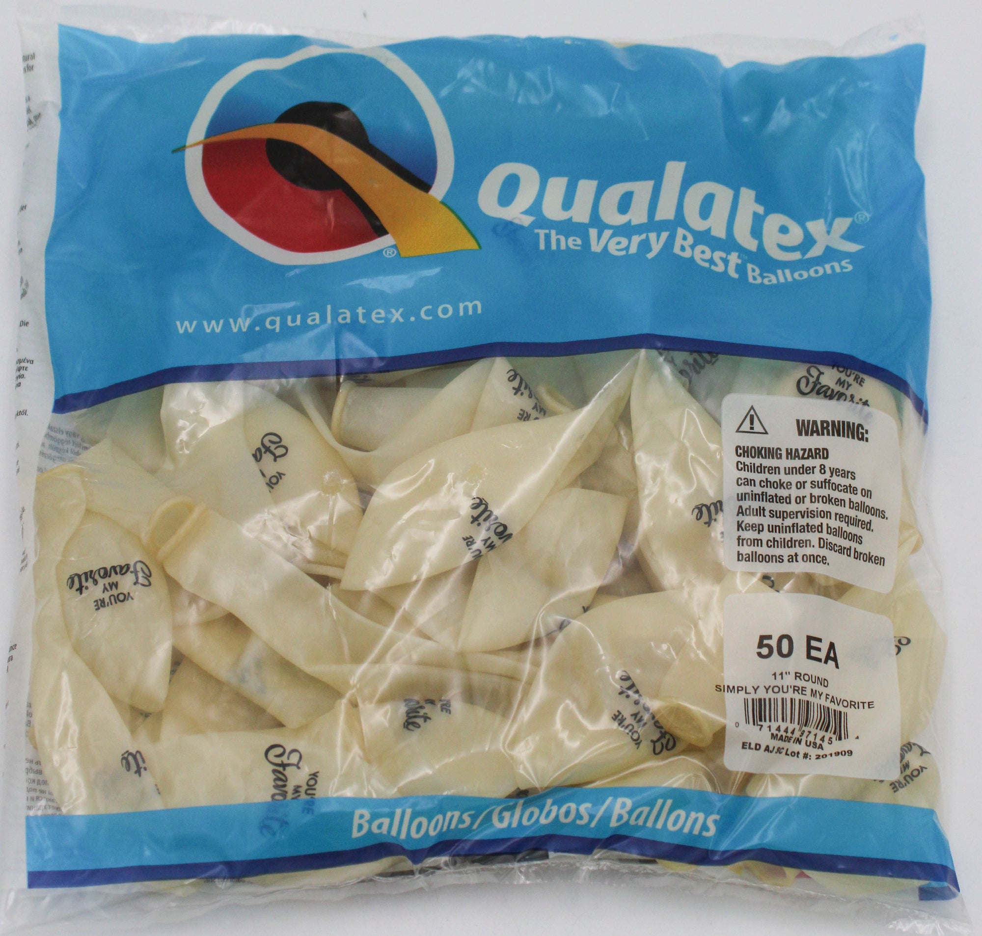 11" ROUND QX LATEX BALLOON CLEAR 50CT SIMPLY YOU'RE MY FAVORITE