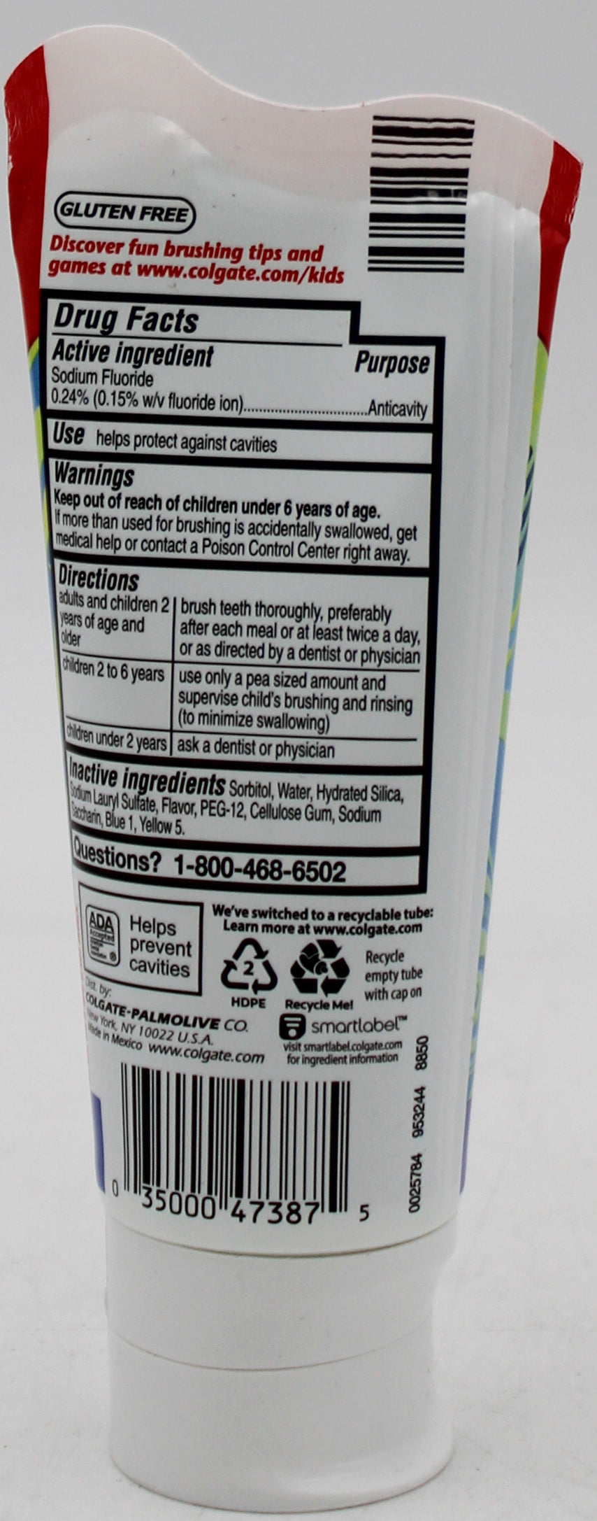 COLGATE KIDS/TWEEN TOOTHPASTE FRESH MINT 4oz NI