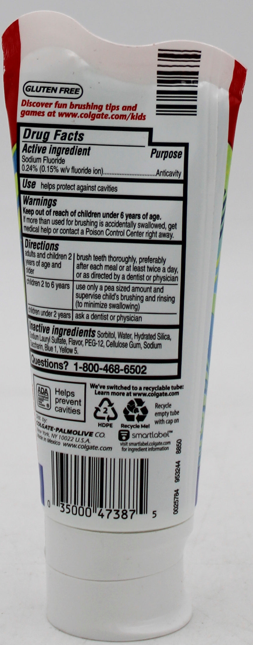 COLGATE KIDS/TWEEN TOOTHPASTE FRESH MINT 4oz NI