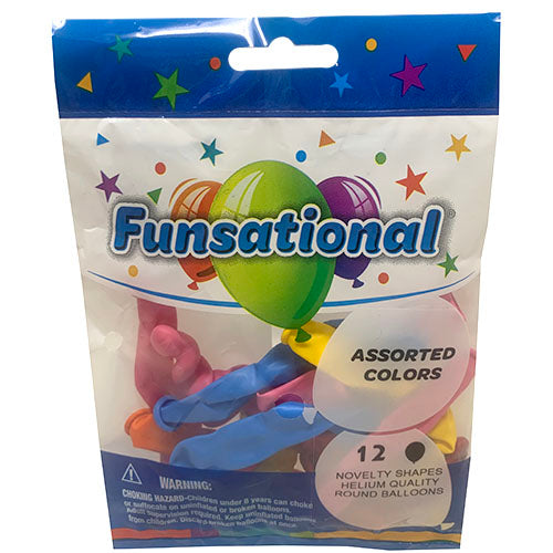 HELIUM BALLOONS 12CT-ASST SZ/COLOR