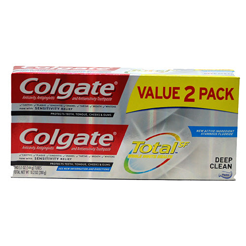 COLGATE TOTAL T/PASTE 2PK 5.1oz-DEEP CLEAN EXP11/22 NI