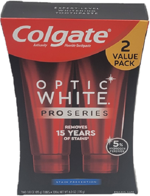 OPTIC WHITE PRO STAIN PROTECTION TOOTHPASTE 2PK 3oz EXP 04/30/25 NI